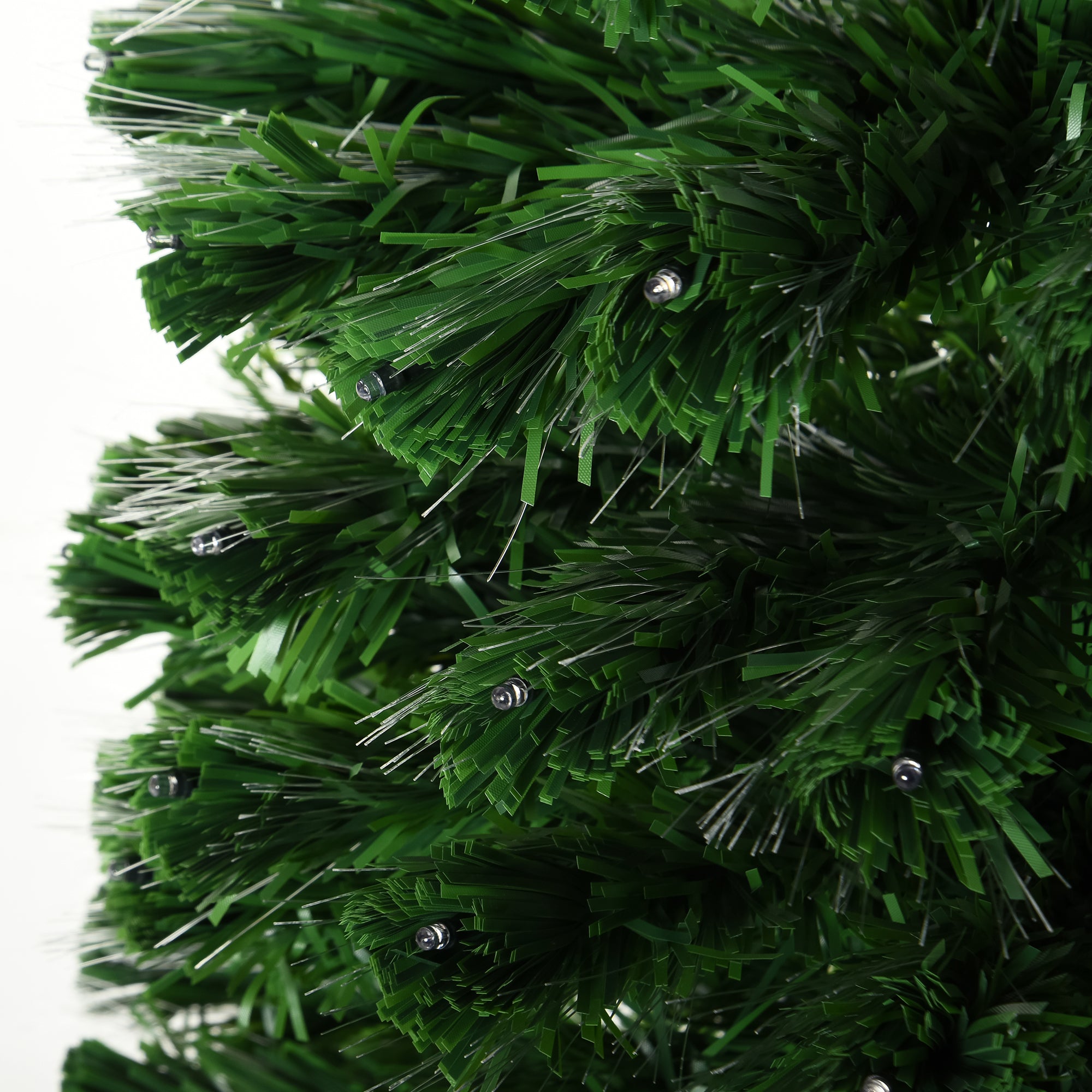 HOMCOM 5 Feet Prelit Artificial Christmas Tree with Multi-Coloured Fiber Optic LED Light, Holiday Home Xmas Decoration, Green