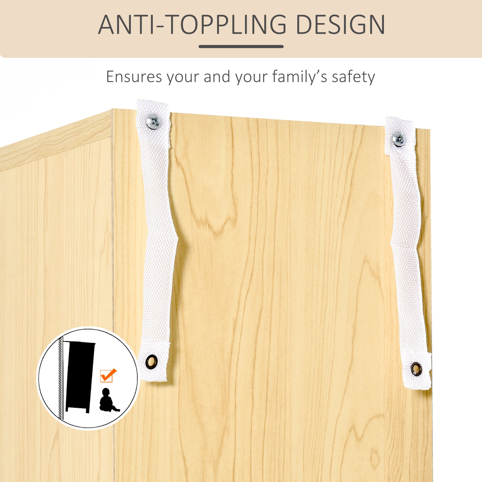 HOMCOM 204 CD Tall Narrow Media Storage Tower - Oak Tone