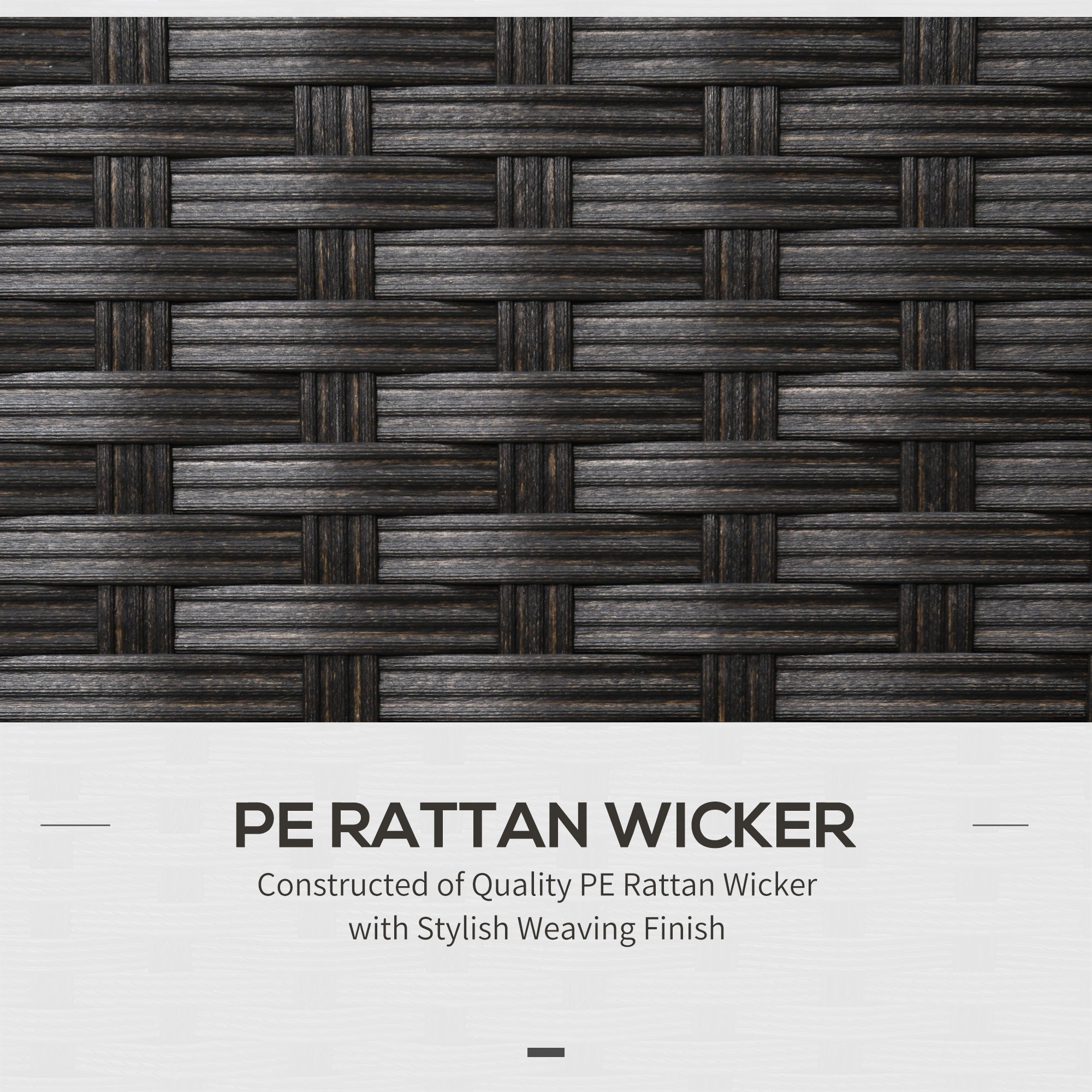 Outsunny 5 Piece Outdoor PE Rattan Corner Sofa Set with Cushions, Wicker Rattan Garden Furniture  with Wood-Effect Top Table, Brown