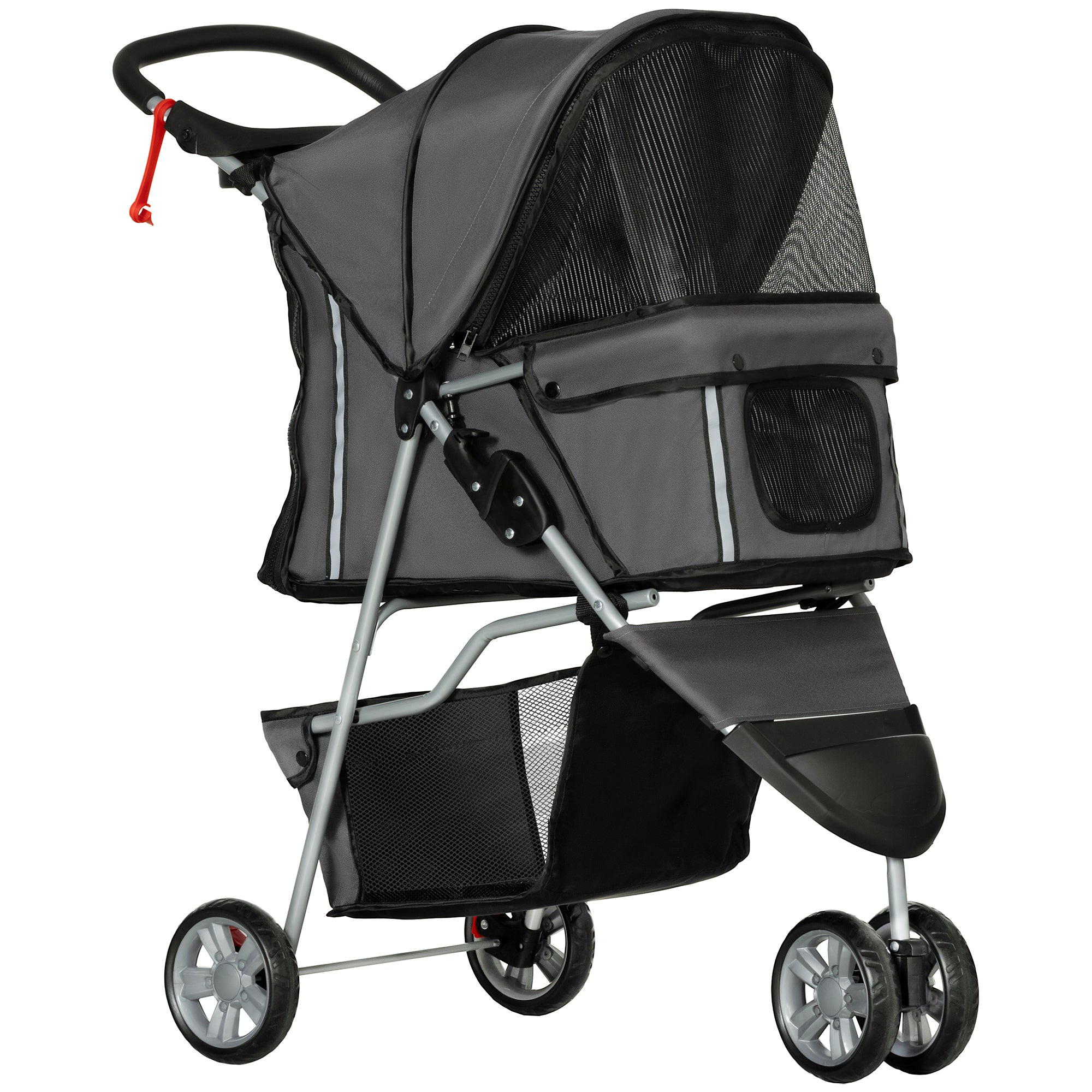 3 wheel dog stroller uk PawHut 3 Wheel Pet Stroller for Small and Miniature Dogs, Charcoal Gre – Wise Galleria