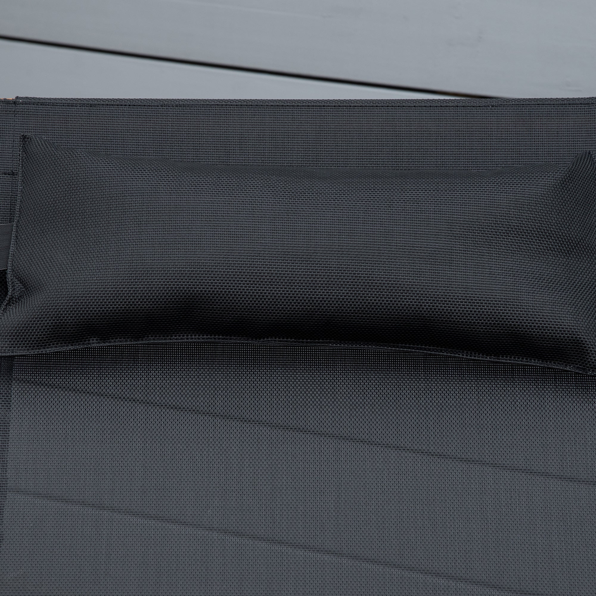 Outsunny Ergonomic Patio Lounge Chair Wooden Outdoor Chaise w/ 3 Adjustable Back and Removable Headrest Pillow for Garden Black