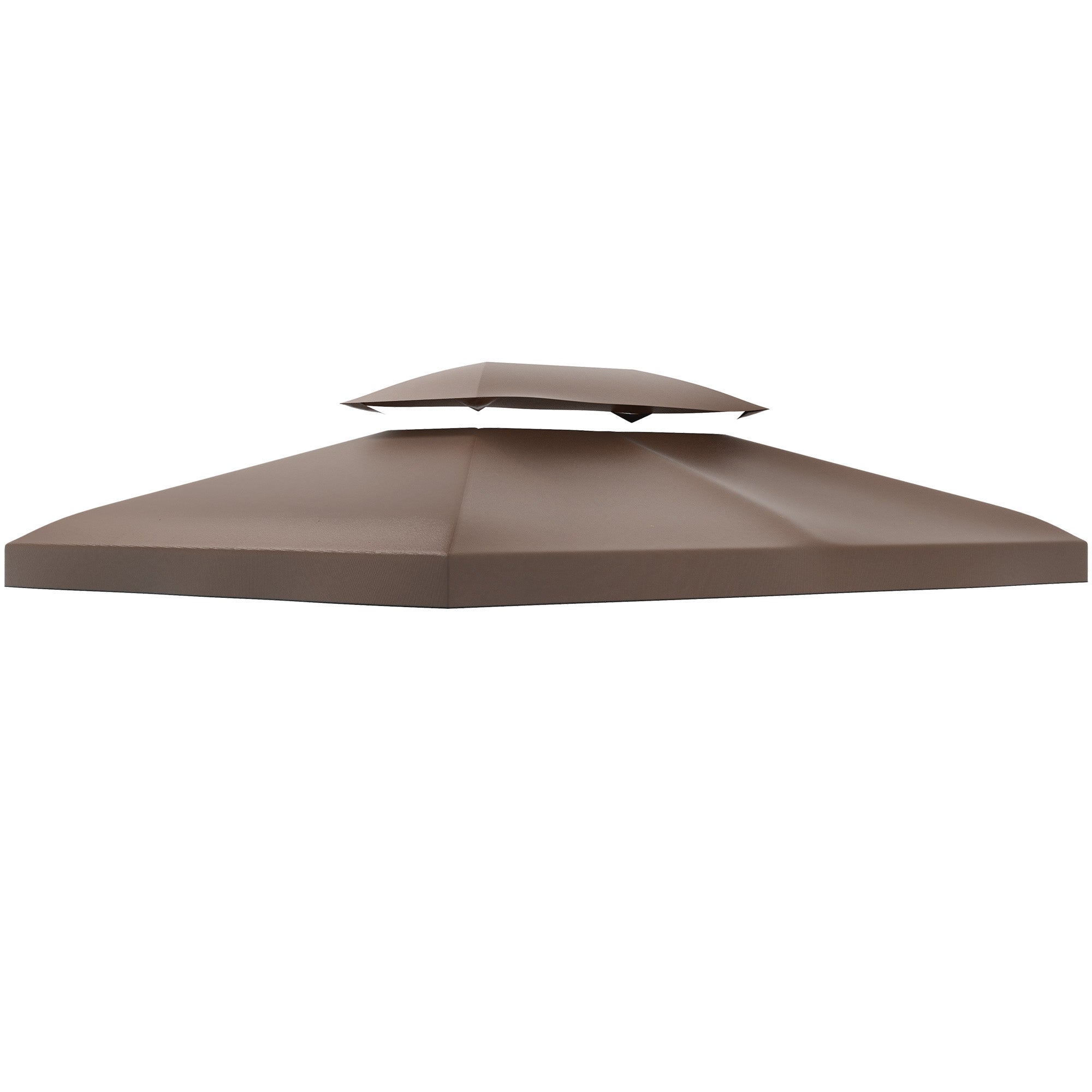 Outsunny 3x4m Gazebo Canopy Replacement Cover, 2 Tier Top Roof UV Cover Garden Patio Outdoor Sun Awning Shelters, Brown (TOP COVER ONLY)