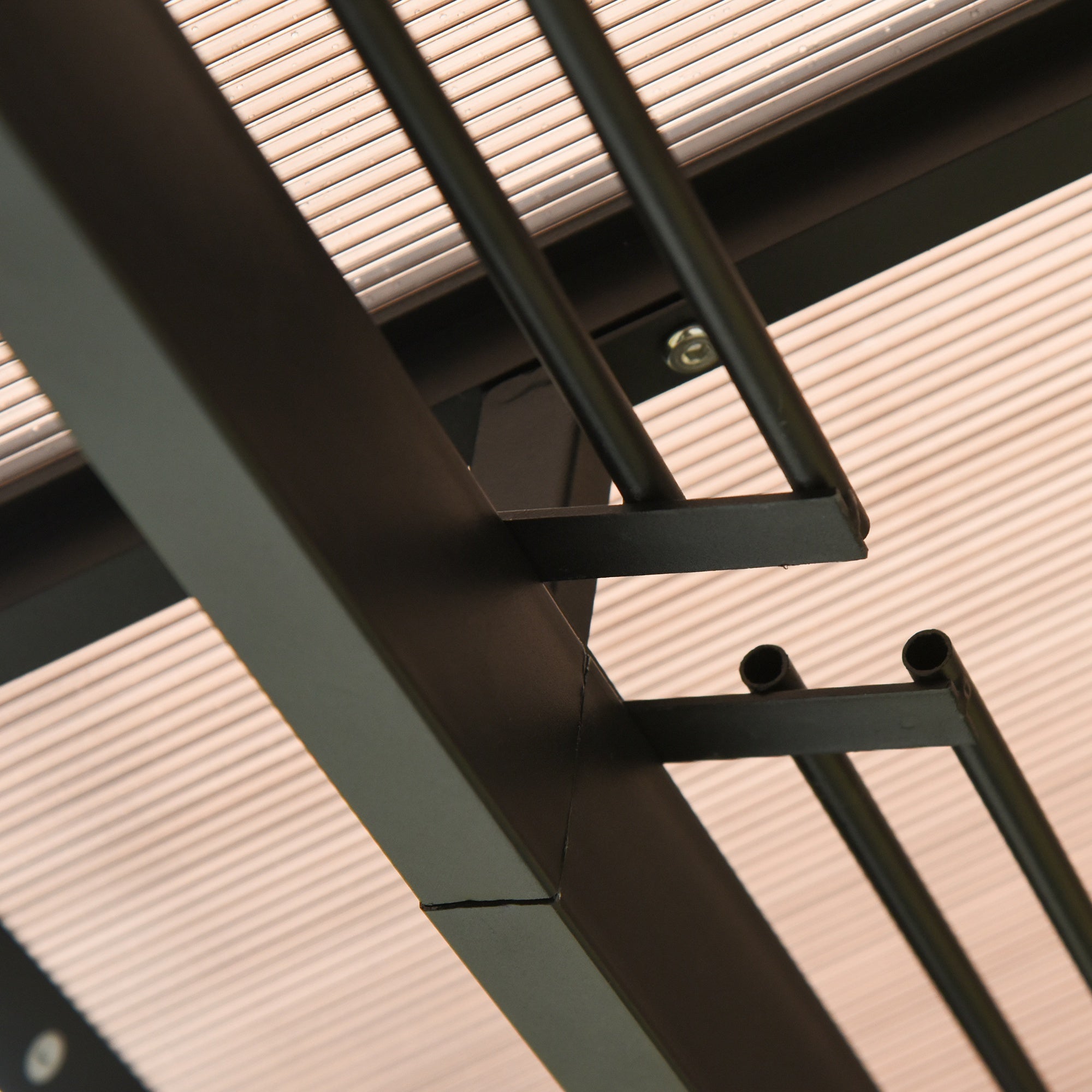 Outsunny 3 x 4m Hardtop Gazebo Canopy with Polycarbonate Roof, Aluminium Frame, Permanent Pavilion Garden Gazebo with Netting and Curtains - Grey