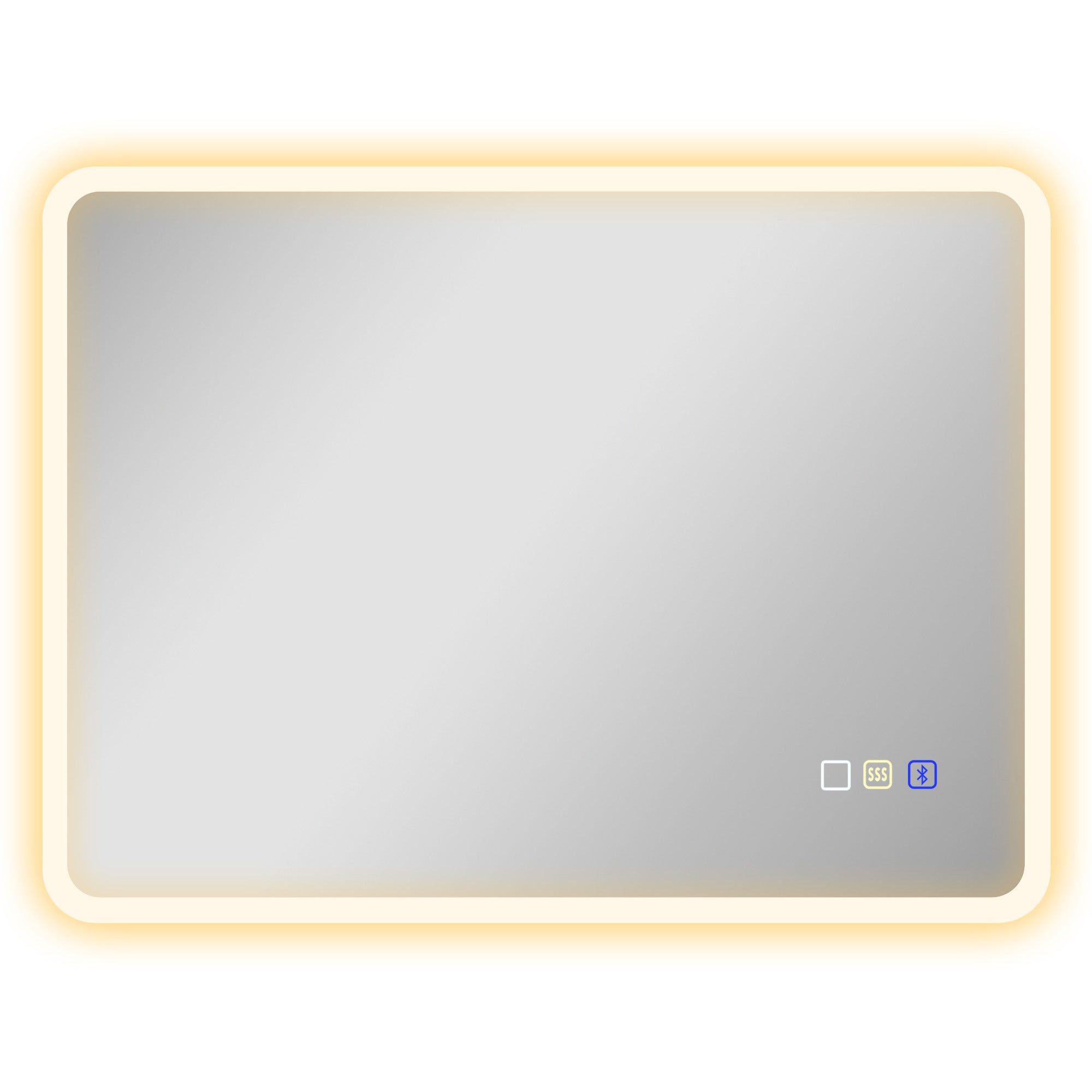 HOMCOM 60 x 80 cm Backlit Illuminated Bathroom Mirror with LED Lights and Bluetooth - Silver Tone
