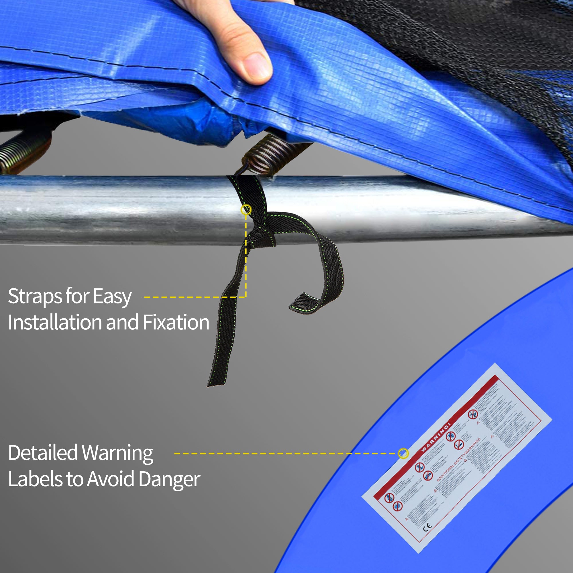 HOMCOM 12ft Trampoline Pad \'ce\'a6366cm Trampoline Accessories Surround Pad Thick Foam Pads Padding Replacement Spare- Blue