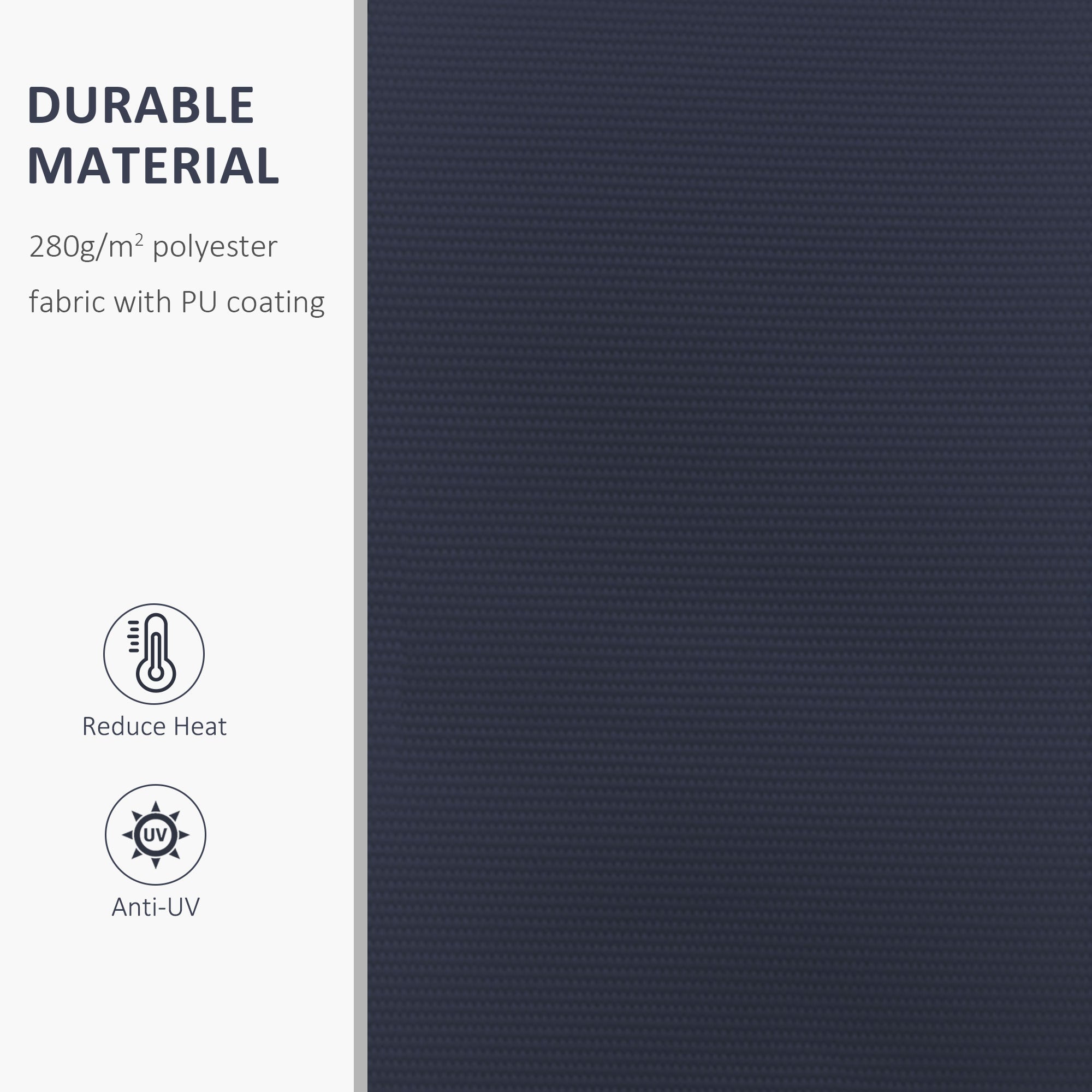 Outsunny Manual Retractable Awning, 4x3 m-Blue/White