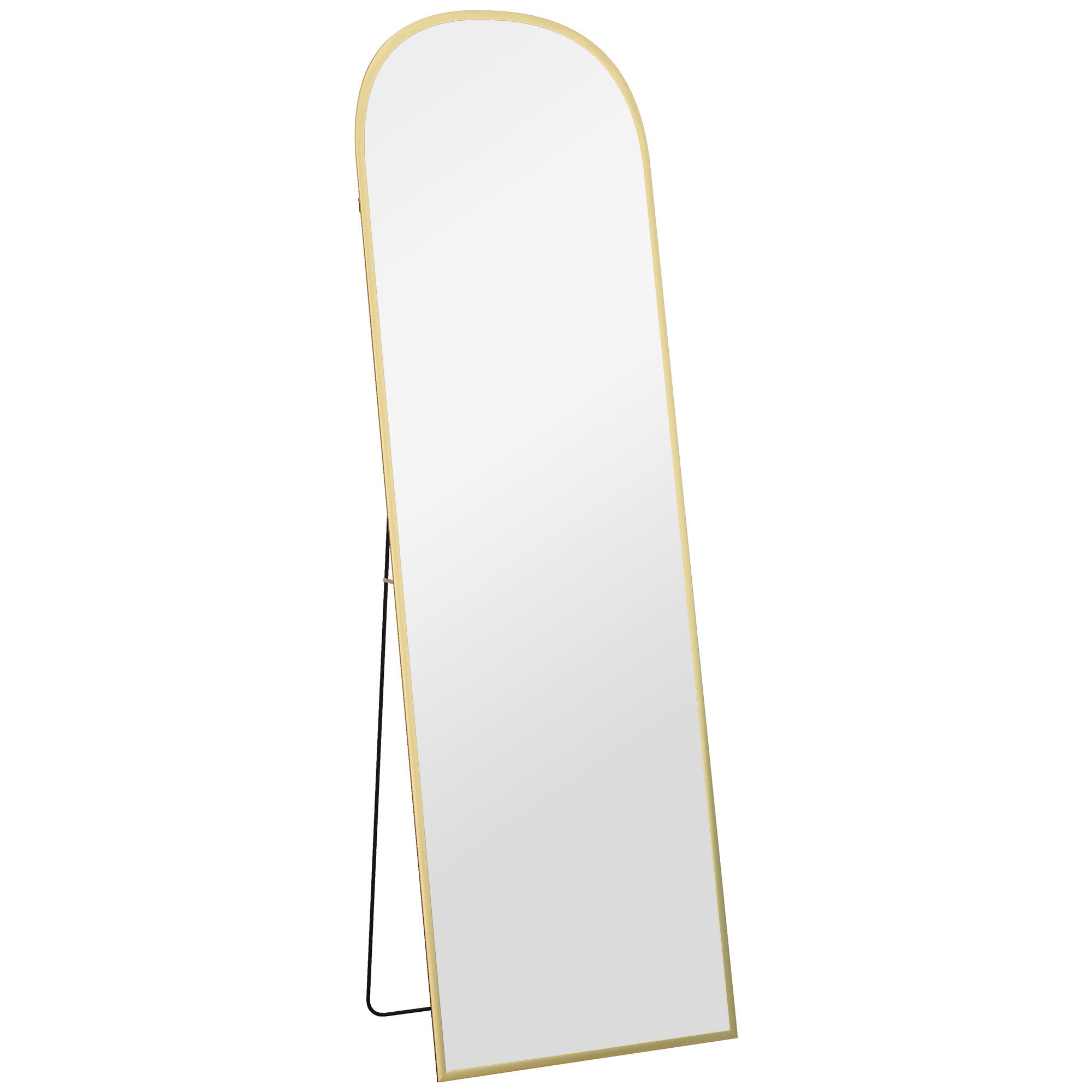 HOMCOM 162cm Aluminium Frame Standing Mirror - Gold