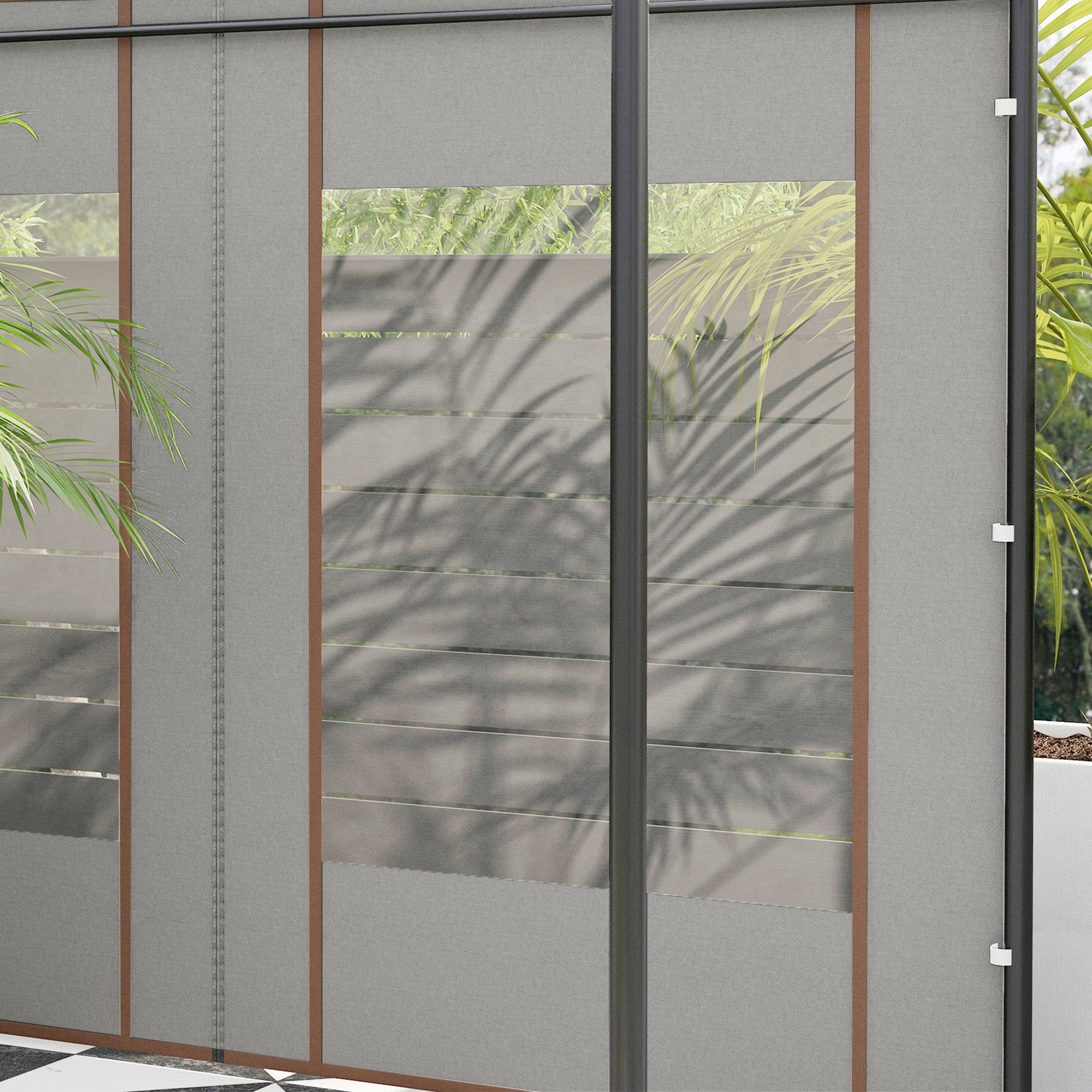 Outsunny Set of Two 295cm Replacement Canopy Walls - Grey