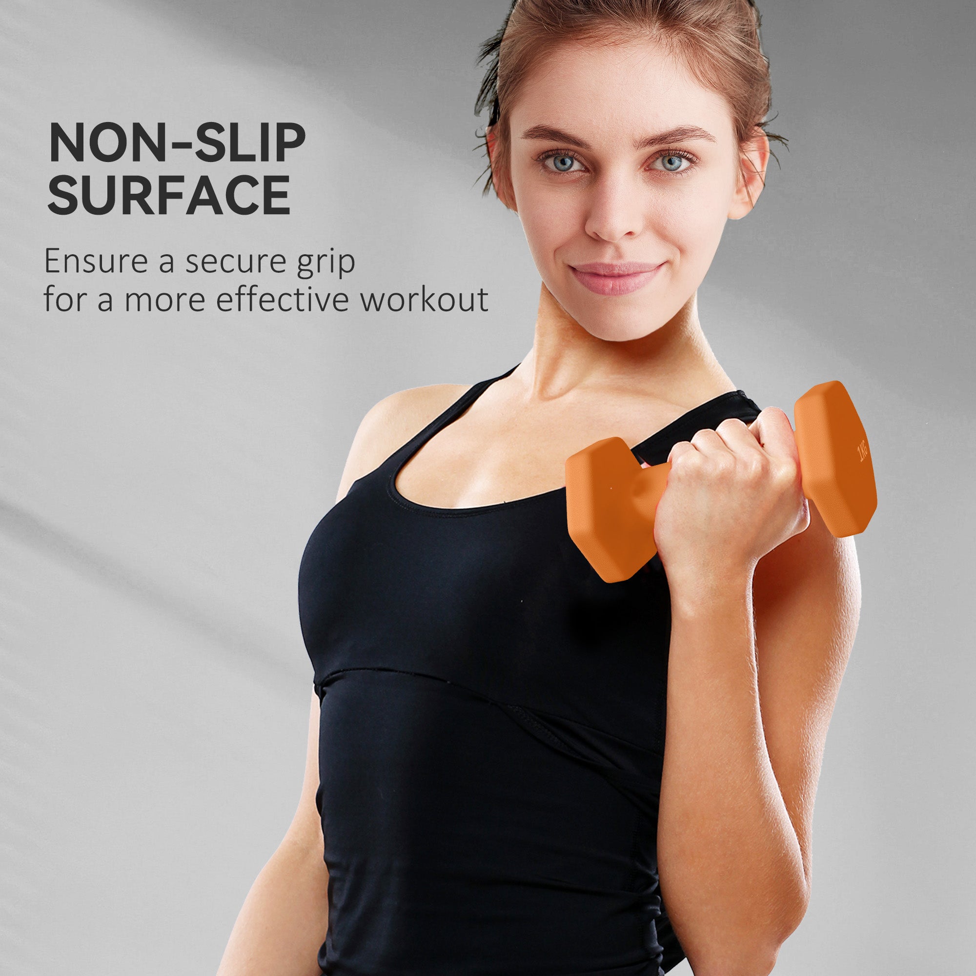 SPORTNOW 2 x 1kg, 2 x 1.5kg and 2 x 2kg Hexagonal Dumbbells Weights Set with Non-Slip Grip for Home Gym Workout