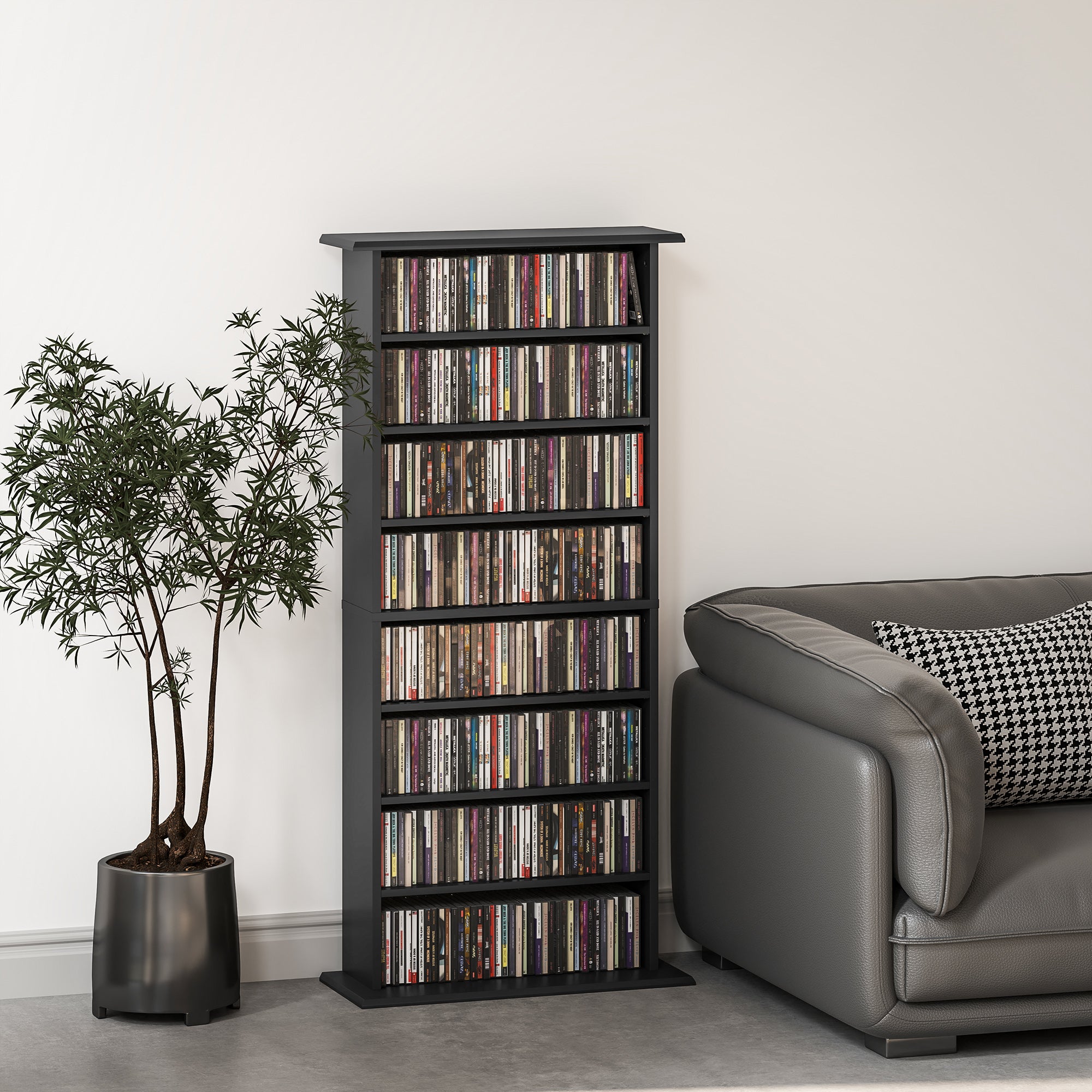 HOMCOM 360 CD/185 DVD/185 Blu-ray Storage Unit - Black
