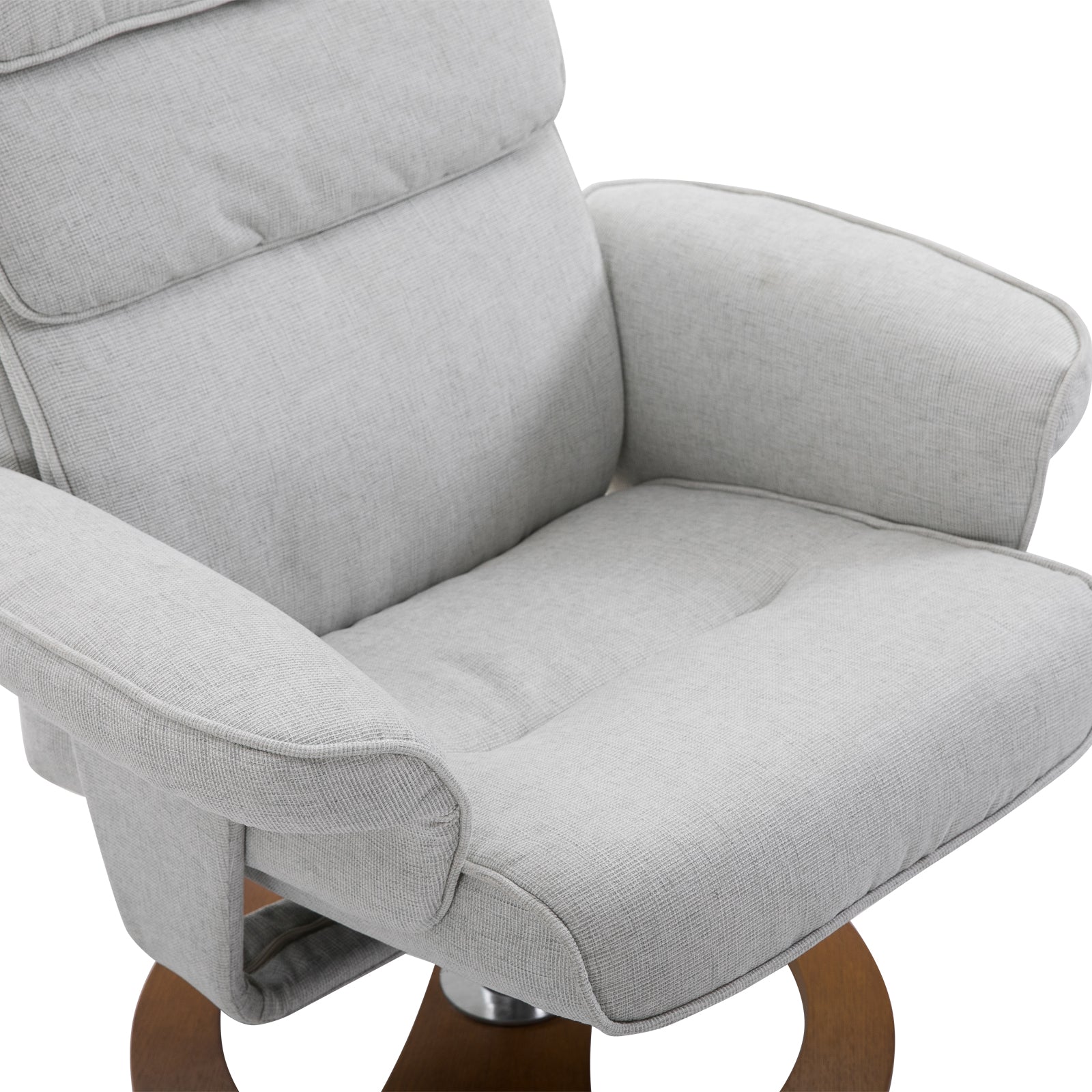 HOMCOM Recliner Chair Ottoman Set 360\'c2\'b0 Swivel Sofa Stool Modern Soft Thick Padding Wood Base Grey