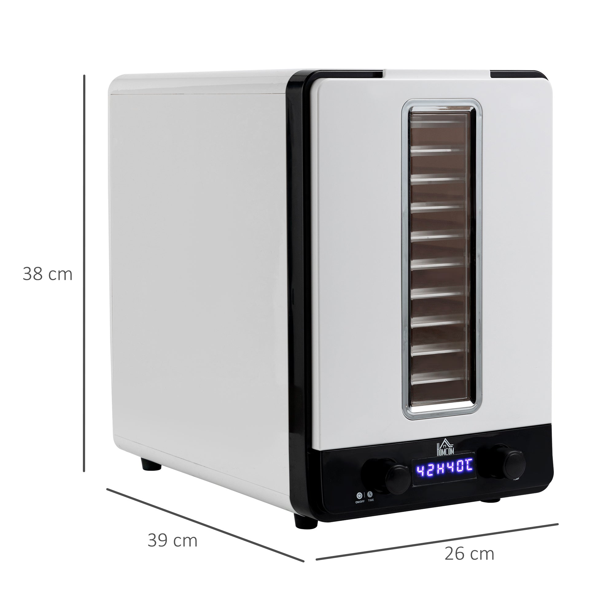 HOMCOM 11-Tray Food Dehydrator, 40-70\'e2\'84\'83 Temperature and Timer