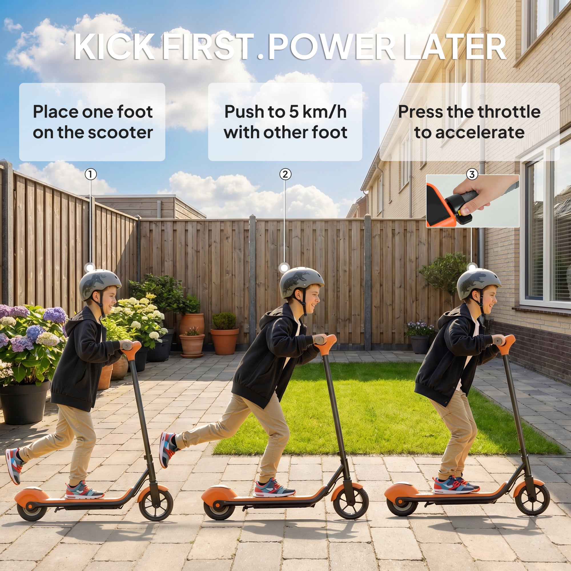 SPORTNOW Electric Scooter for Kids, with LED Display, Green