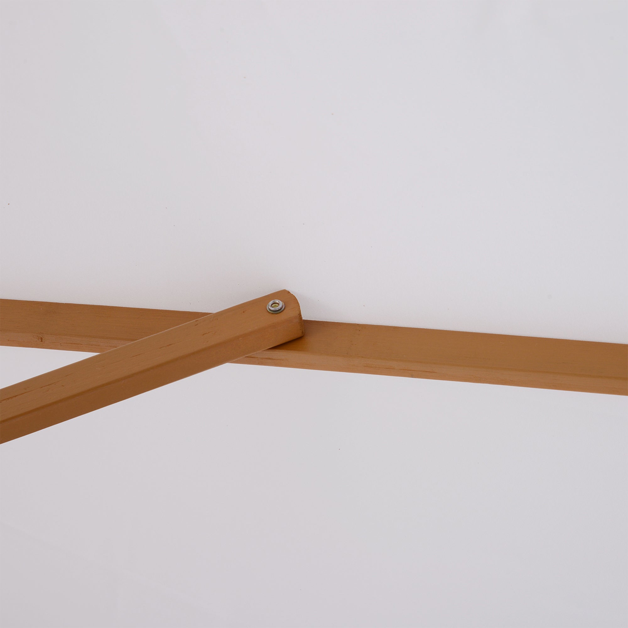 Outsunny 3(m) Garden Parasol, Pulley Operated Patio Umbrella, Wooden Table Market Umbrella with Rope Pulley Mechanism and 8 Ribs, Cream White