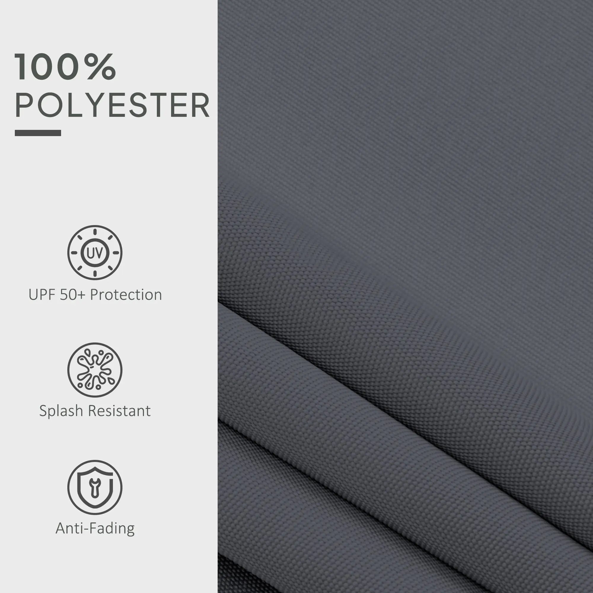 Outsunny Awning Replacement Canopy, Water Resistant UPF 50+ Sun Shade Cover for 3 x 2.5 m Garden Awning (Fabric Only), Grey