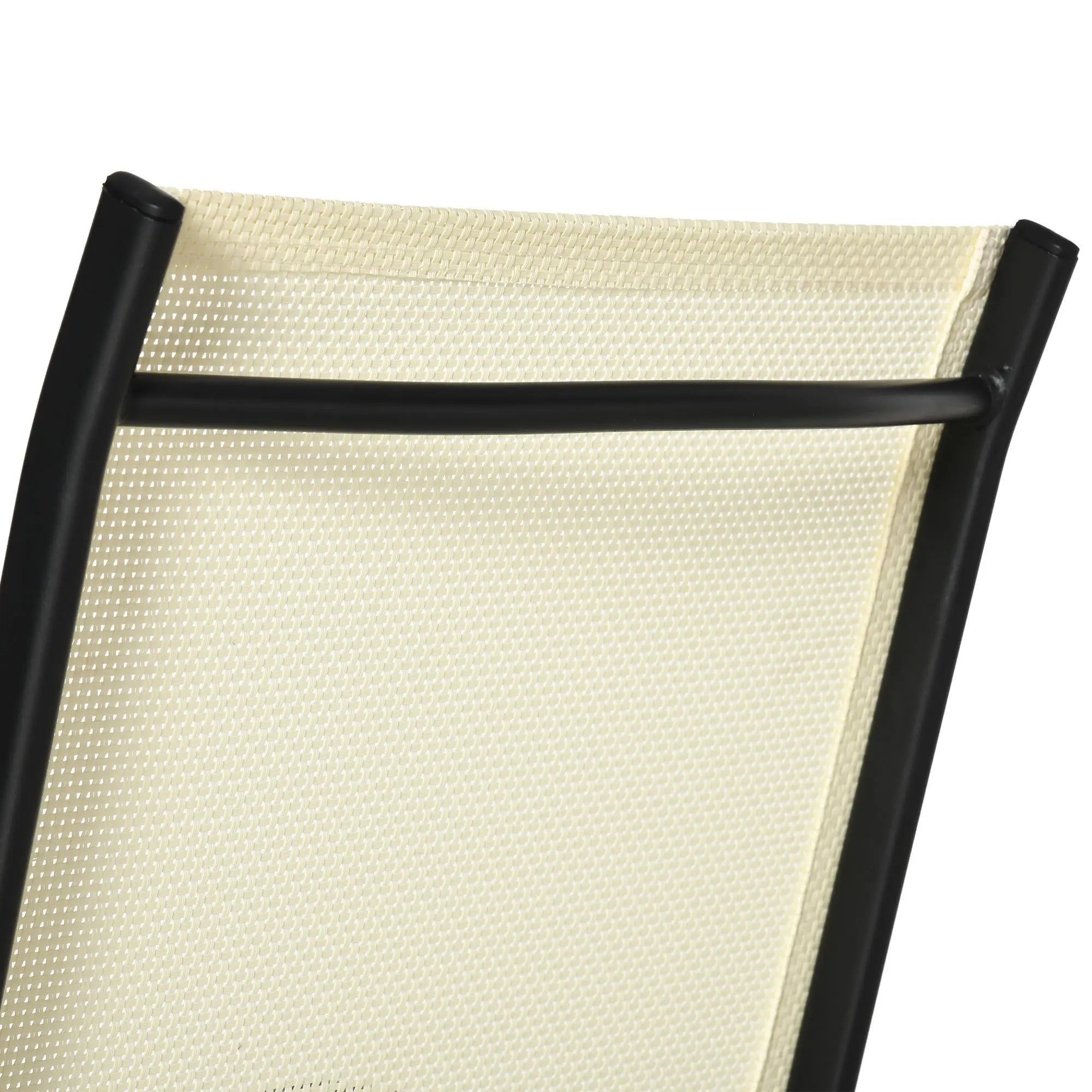 Outsunny Set of 2 Folding Garden Chairs, Metal Frame Garden Chairs Outdoor Patio Park Dining Seat with Breathable Mesh Seat, Beige