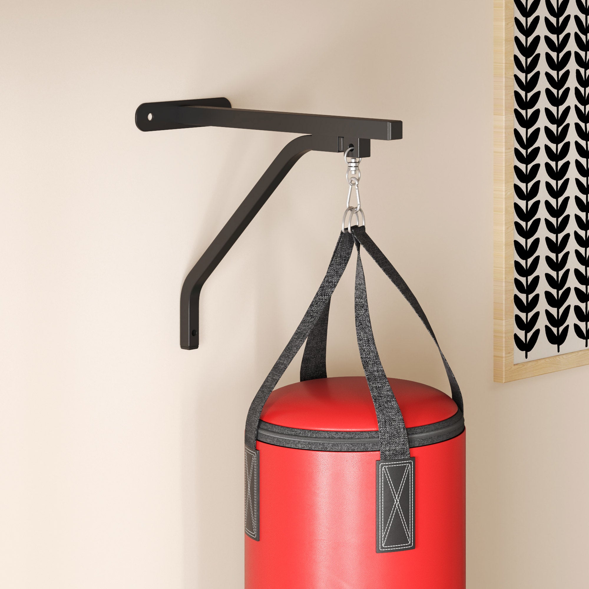 SPORTNOW Unfilled Punching Bag Set with Boxing Bag Bracket, Boxing Gloves, Hand Wraps and 360\'c2\'b0 Swivel Hook