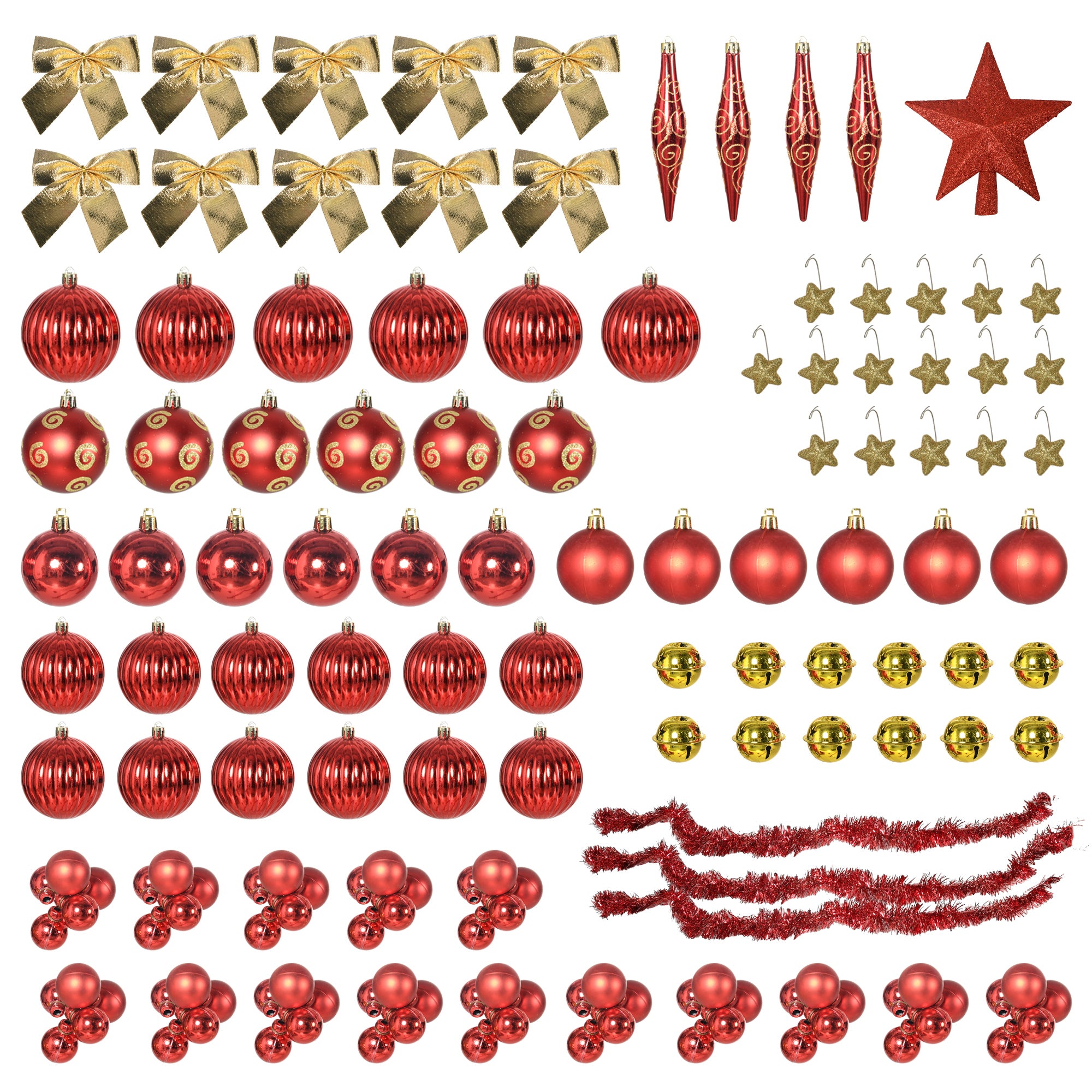 HOMCOM 6' Artificial Prelit Christmas Trees Holiday D\'c3\'a9cor with Warm White LED Lights, Auto Open, Tinsel, Ball, Star