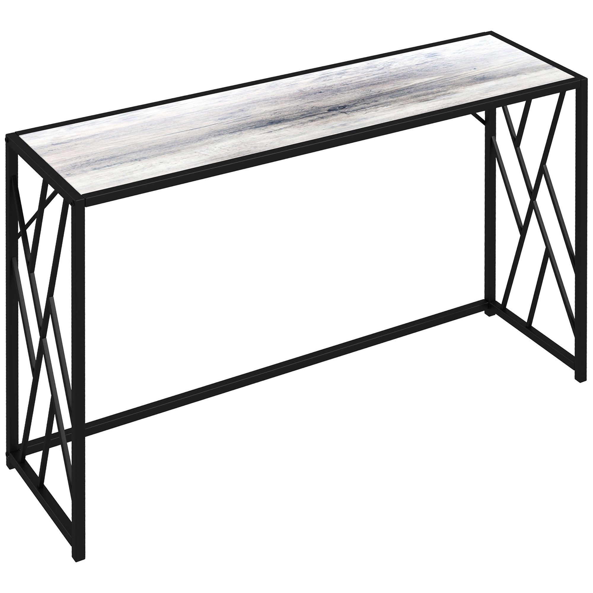 HOMCOM Console Table, Industrial Sofa Table with Metal Frame for Living Room, Hallway, 120\'c2\'a0cm, Grey