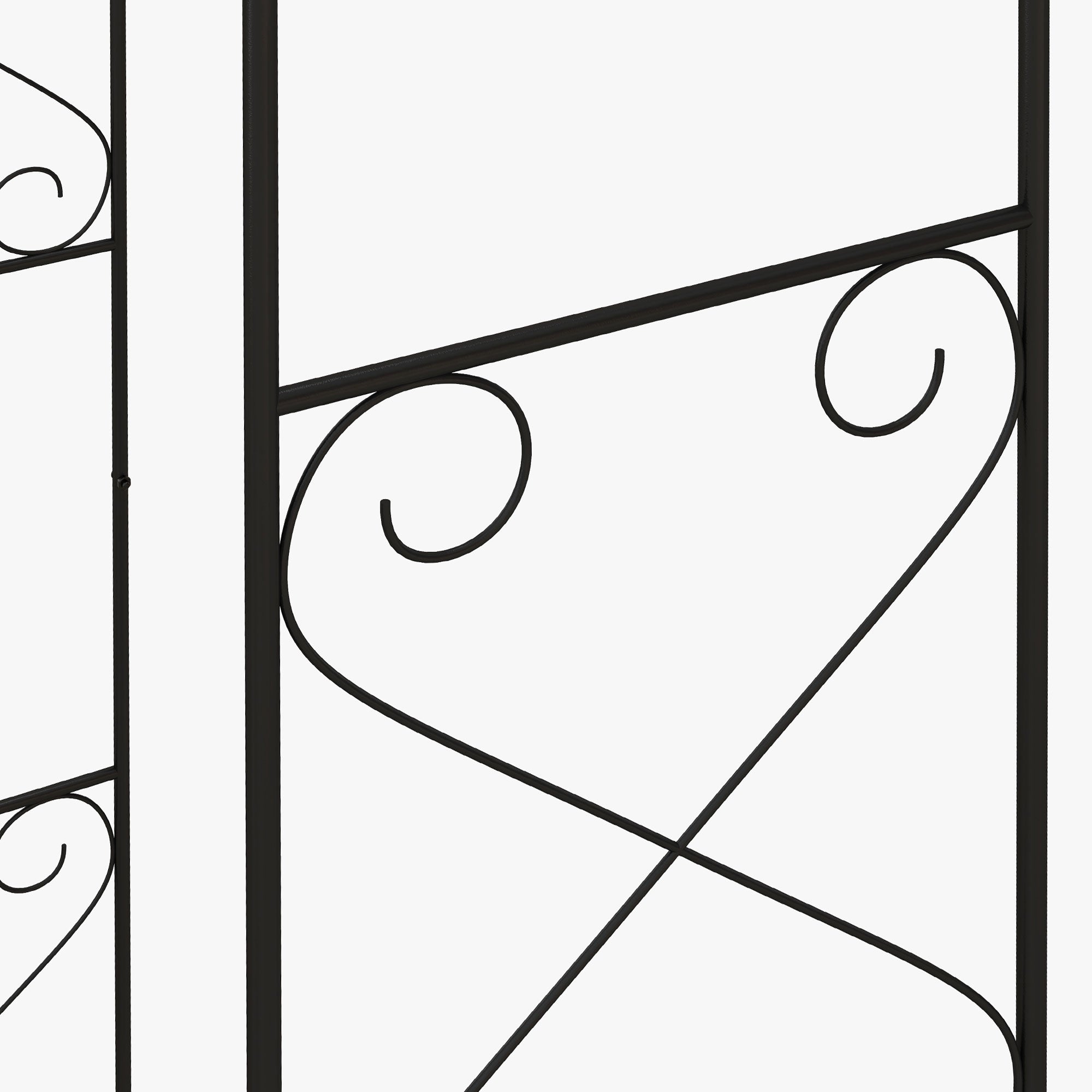 Outsunny Decorative Garden Arch, with Gate - Black