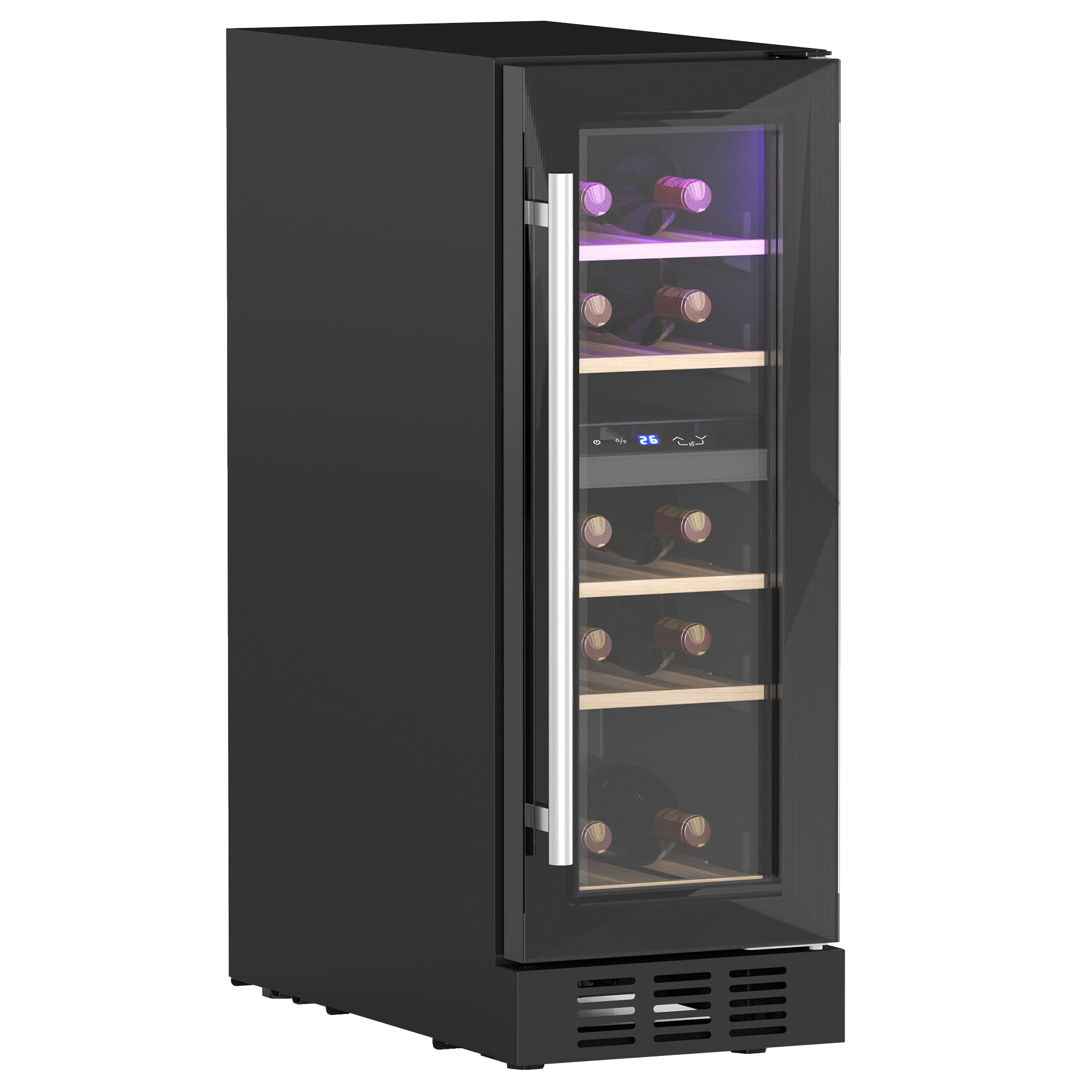HOMCOM 16 Bottle Dual Zone 5-18\'e2\'84\'83 Wine Fridge - Black
