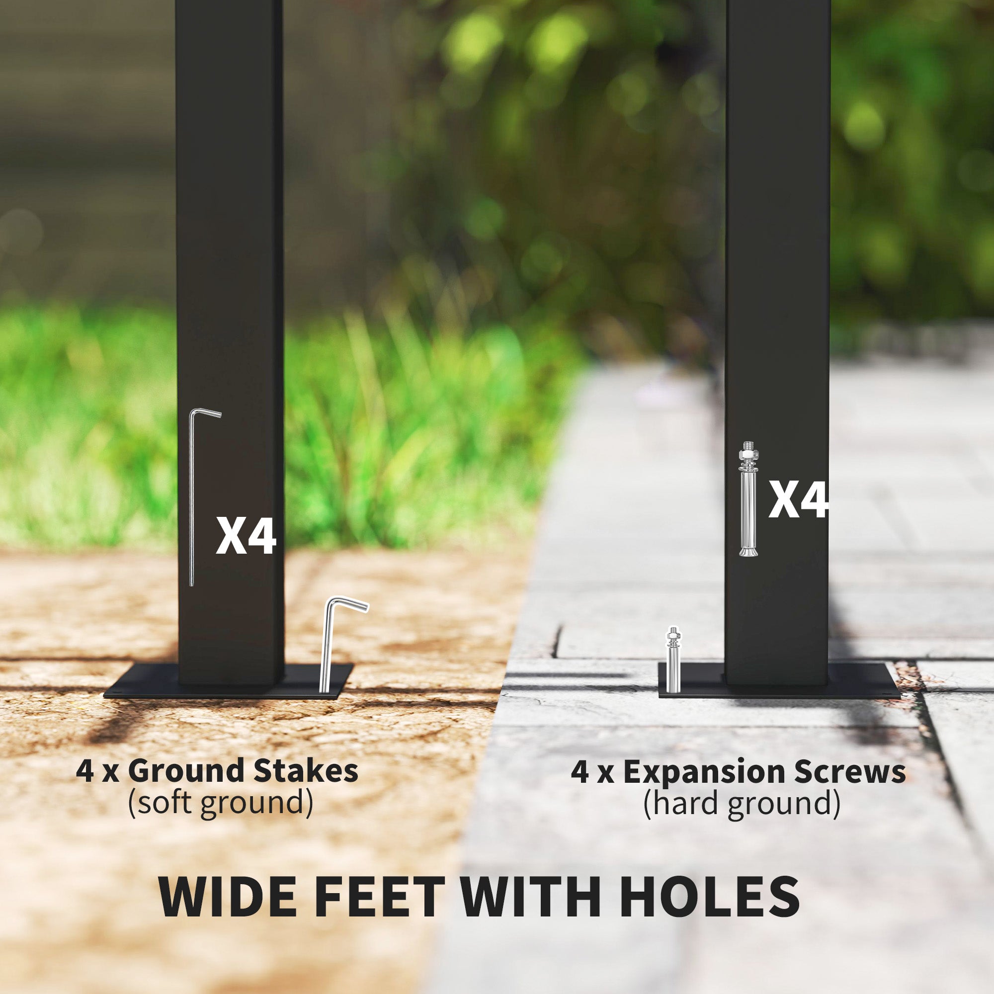 Outsunny 3 x 4m Lean To Steel Pergola, with Moving Fabric Canopy - Khaki