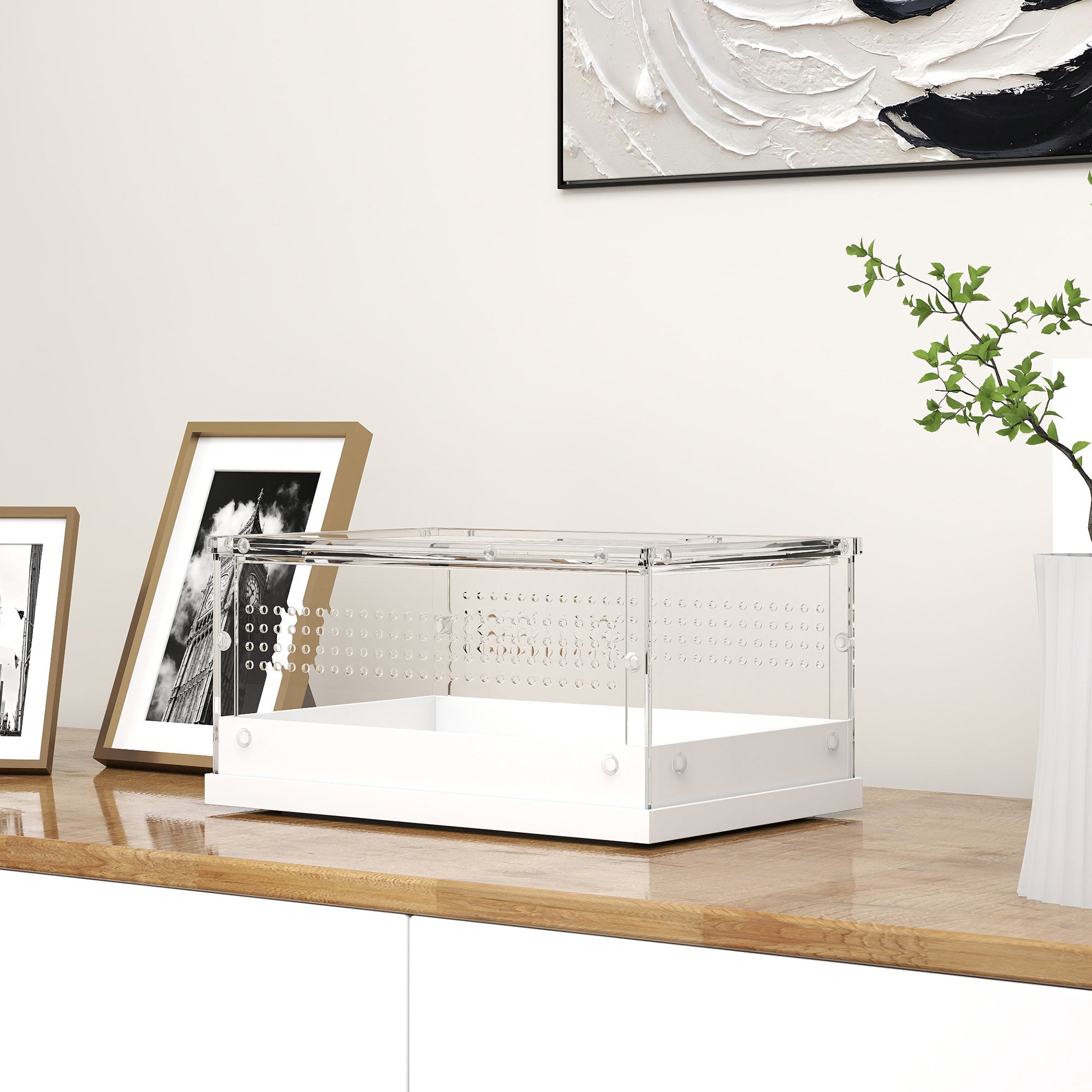 PawHut Acrylic Reptile Terrarium with Top Sliding Door, Vents, for Snake, Frog, Spider, Gecko, Tarantula, 30 x 20 x 15 cm