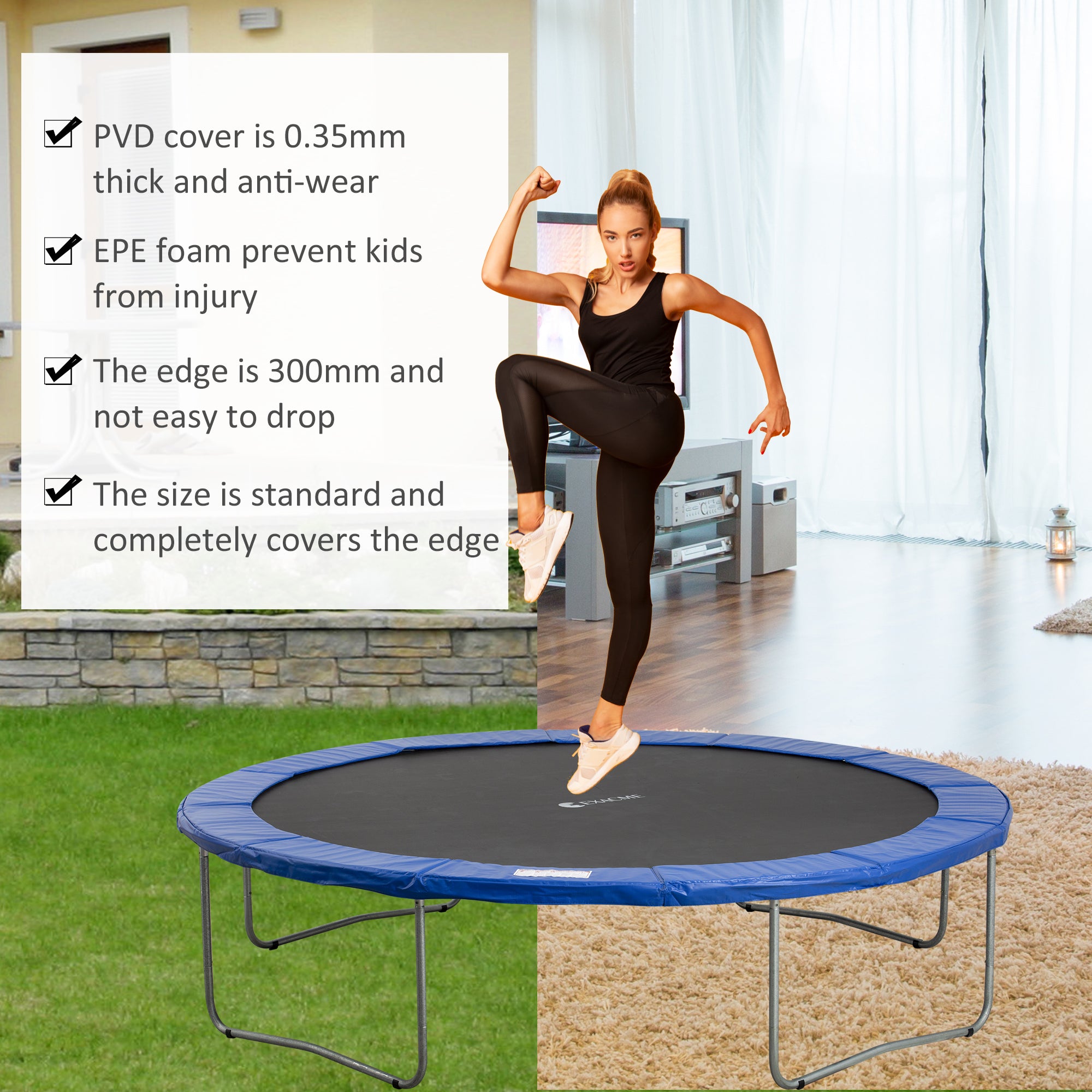 HOMCOM 13FT Trampoline Pad, \'ce\'a6396cm Trampoline Accessories Surround Safety Pad Foam Pading Pads Replcement Spare New Multi-Color