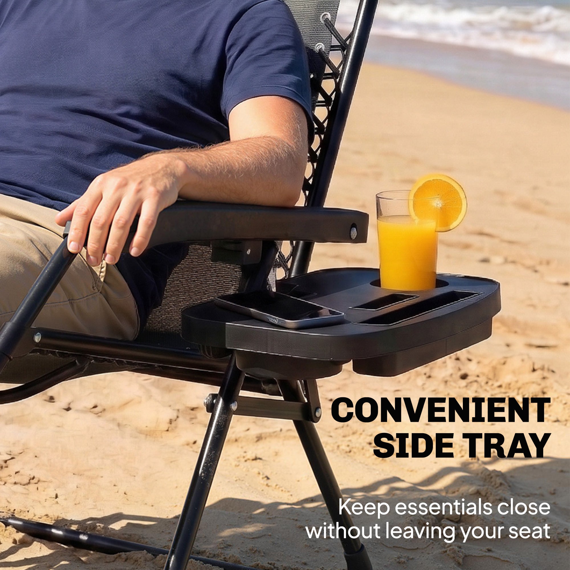 Outsunny Zero Gravity Chair, Folding Sun Lounger Reclining Garden Chair with Arm Pads, Cushion, Cup Holder, Headrest, Light Grey