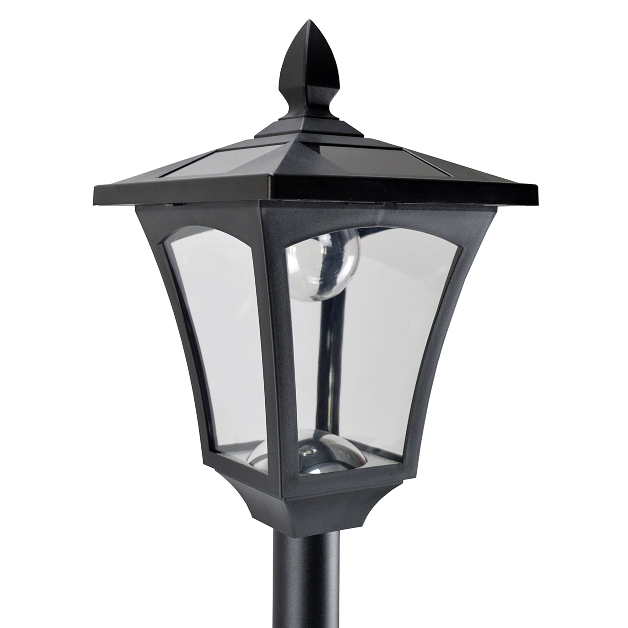 Outsunny 2 Pieces Outdoor Garden Solar Post Lamp Sensor Dimmable LED Lantern Bollard Pathway 1.6M Tall \'e2\'80\'93 Black