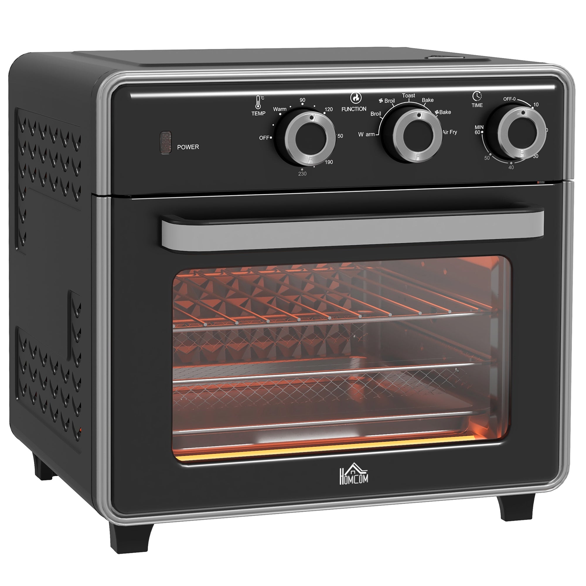HOMCOM 20L 90-230\'e2\'84\'83 Mini Convection Oven, with Air Fry Function - Black