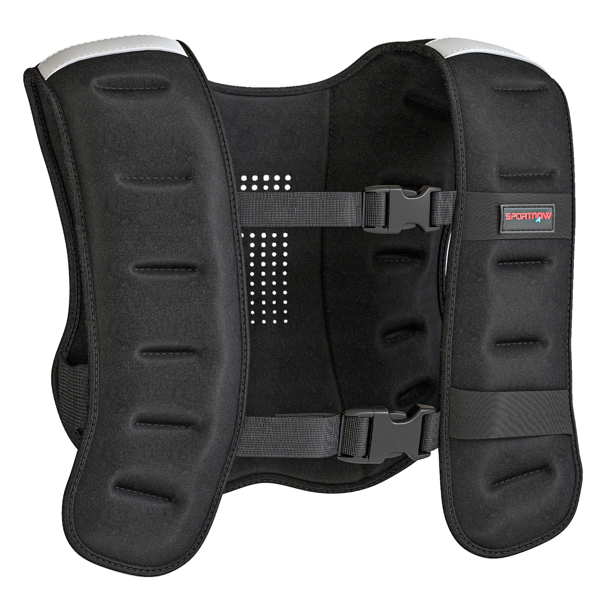 SPORTNOW Weighted Vest, 8 kg Weight Vest with Adjustable Straps, Reflective Strips, Black