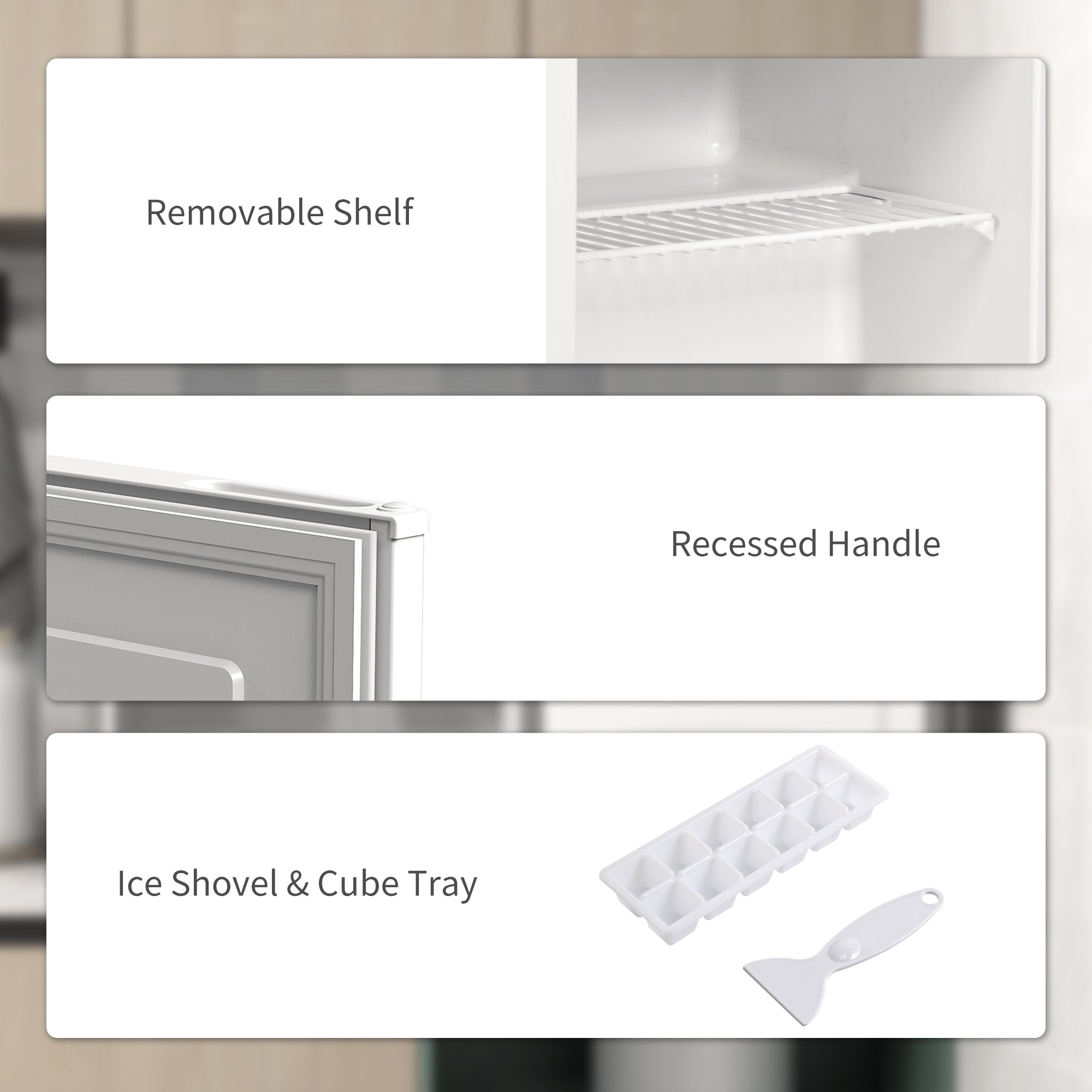 HOMCOM 35L Mini Freezer, -24℃ to -14℃ Temperature - White