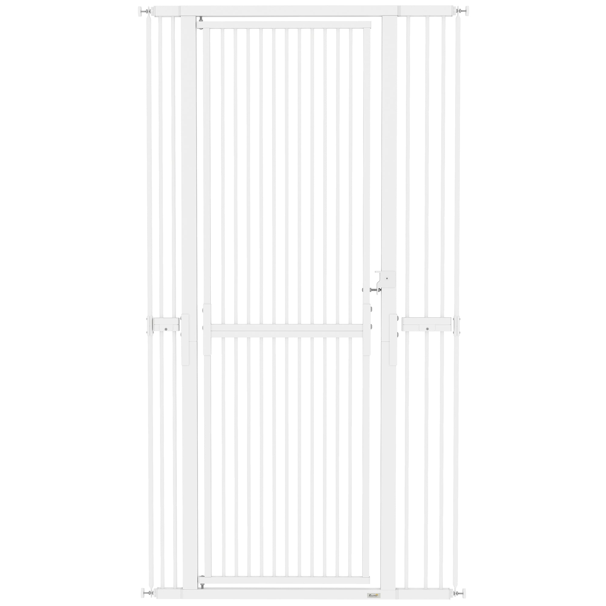 PawHut 180cm Extra Tall Pet Gate with 3.5 cm Narrow Gap, Pressure Mounted No Drilling Cat Gate for Doorways, 76-104cm Width