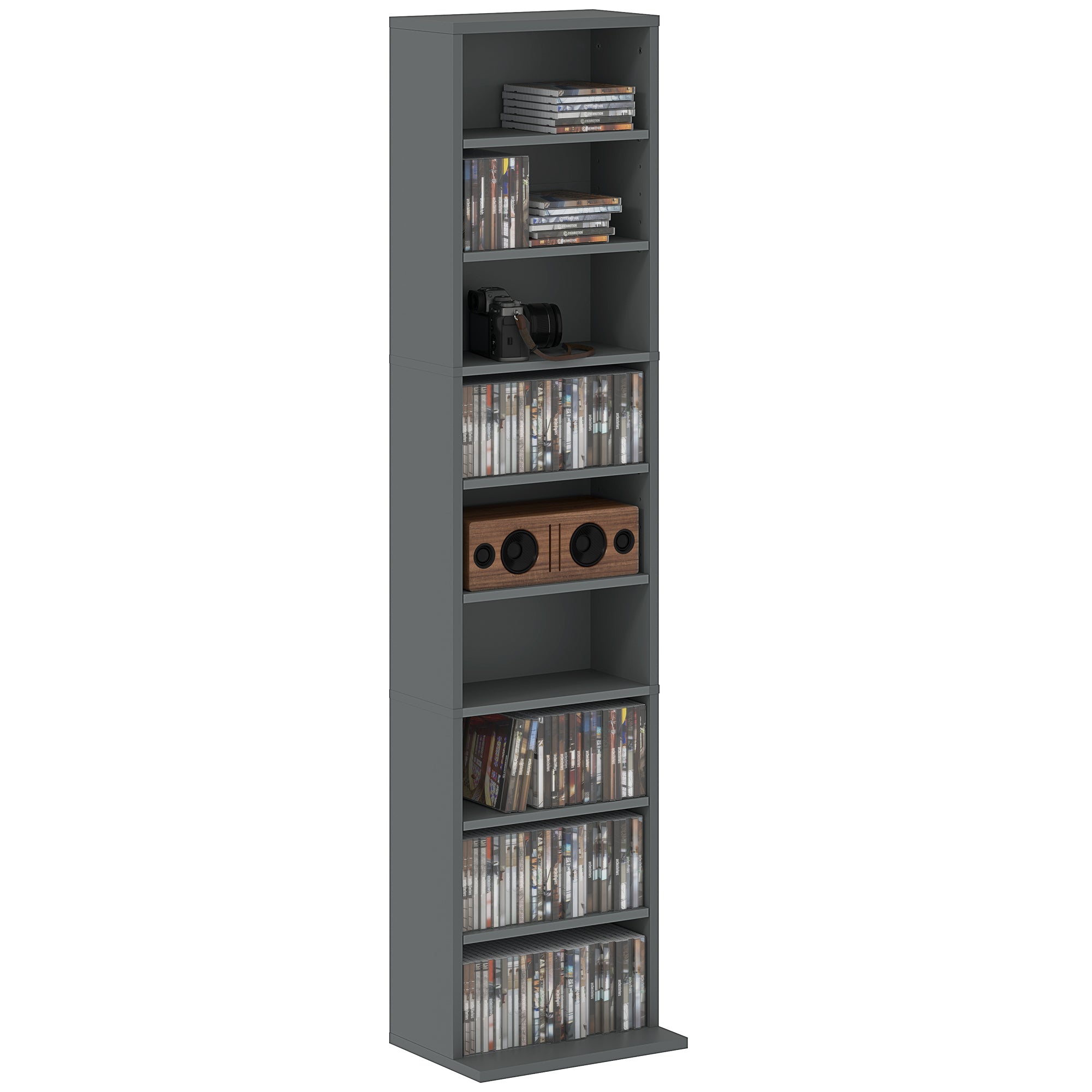 HOMCOM 260 Narrow CD Storage Unit - Grey