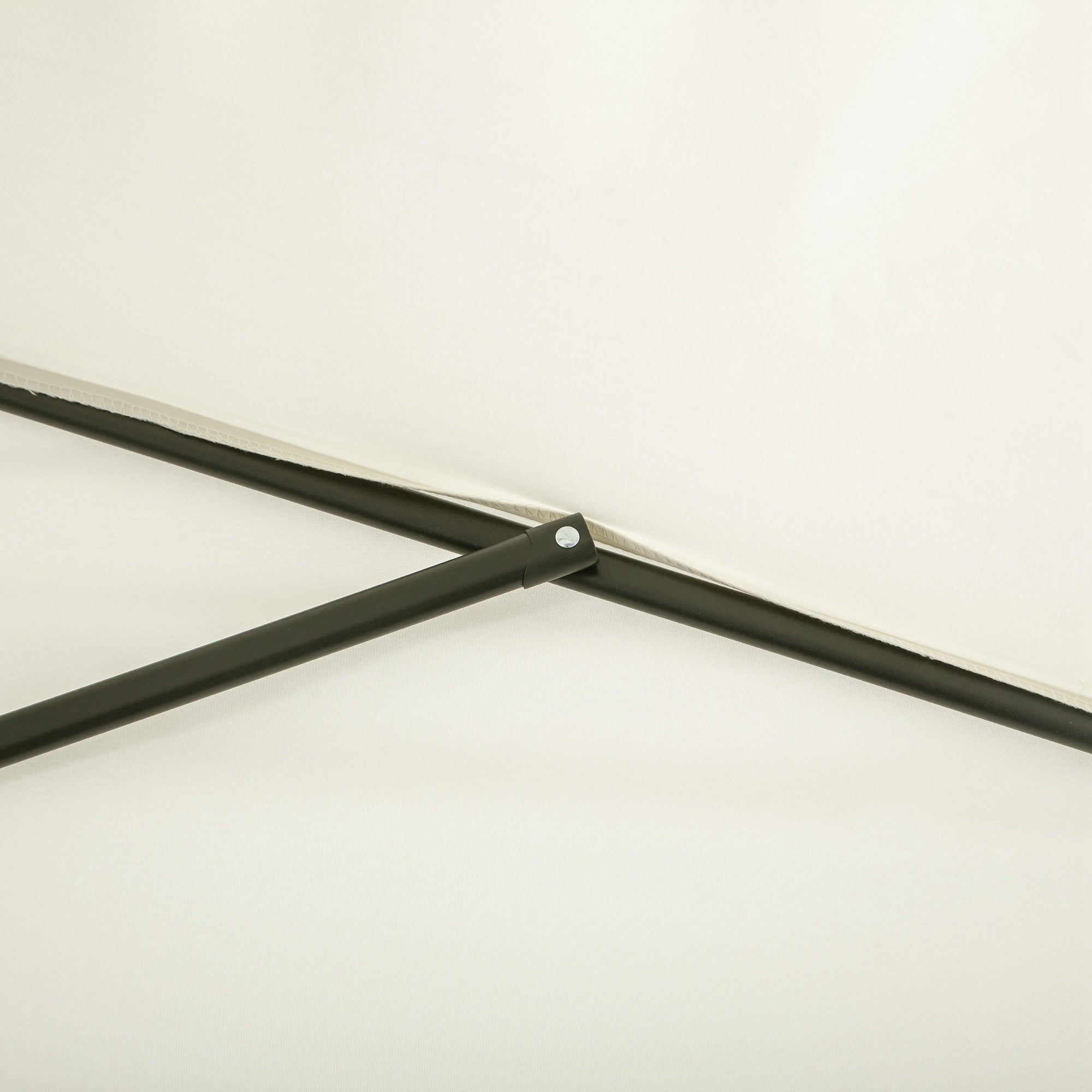 Outsunny Balcony Half Parasol Semi Round Umbrella Patio Crank Handle (2.3 m, Beige)- NO BASE INCLUDED