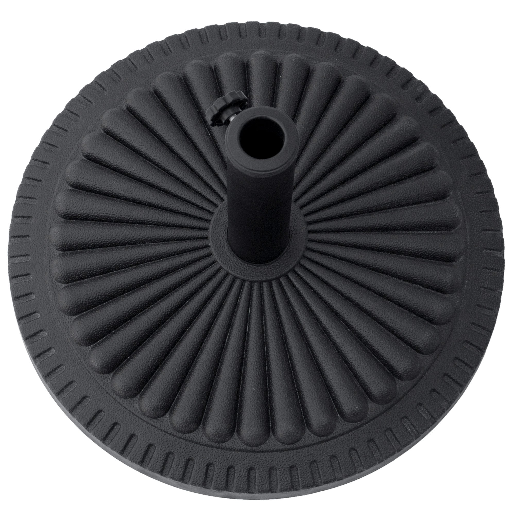 Outsunny 14kg Round Cement Parasol Base Umbrella Weight Stand Holder Fits Φ35mm,Φ38mm,Φ48mm Pole for Patio Outdoor Garden - Black