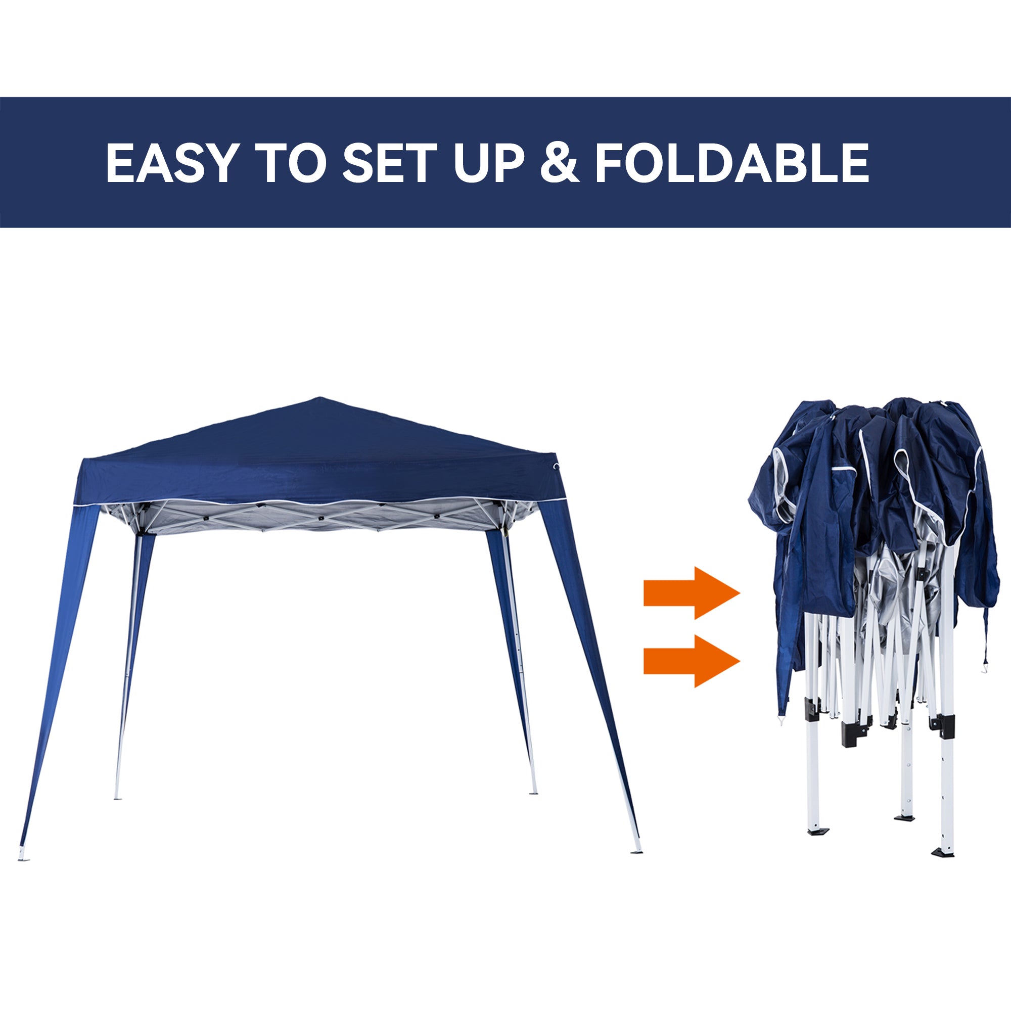 Outsunny 3 M x 3 M Base/ 2.5 M x 2.5 M Top Pop Up Gazebo with Carry Bag, Height Adjustable Slant Leg Party Tent Instant Event Shelter for Garden, Patio