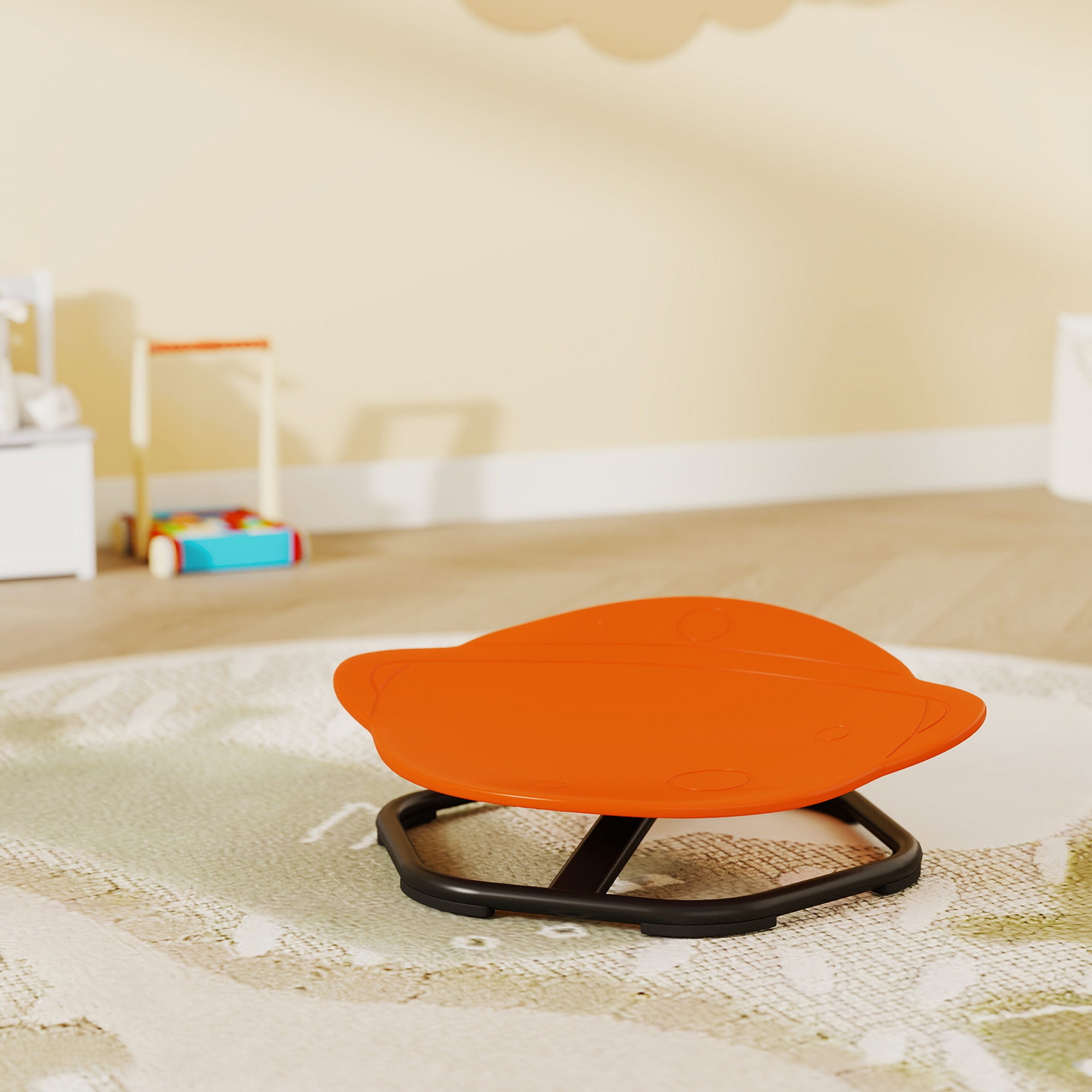 AIYAPLAY Planet-Shaped-kids Swivel Chair, Sensory Spinning Chair for Balance, Coordination Training, Orange