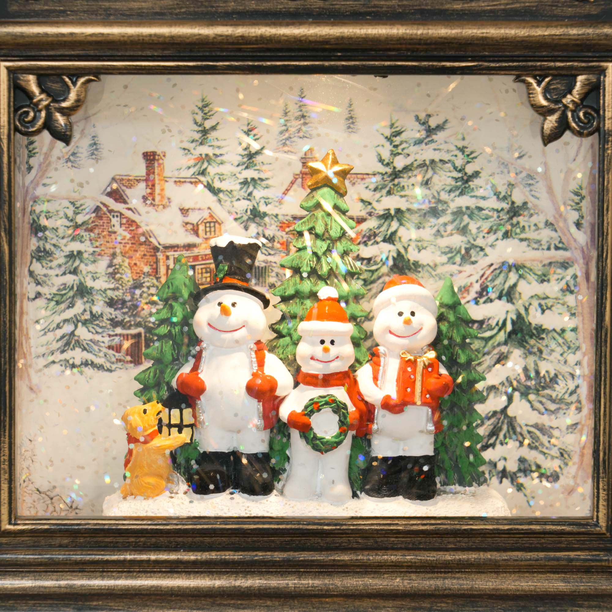 HOMCOM Lantern-Style Music and Lights Snow Globe