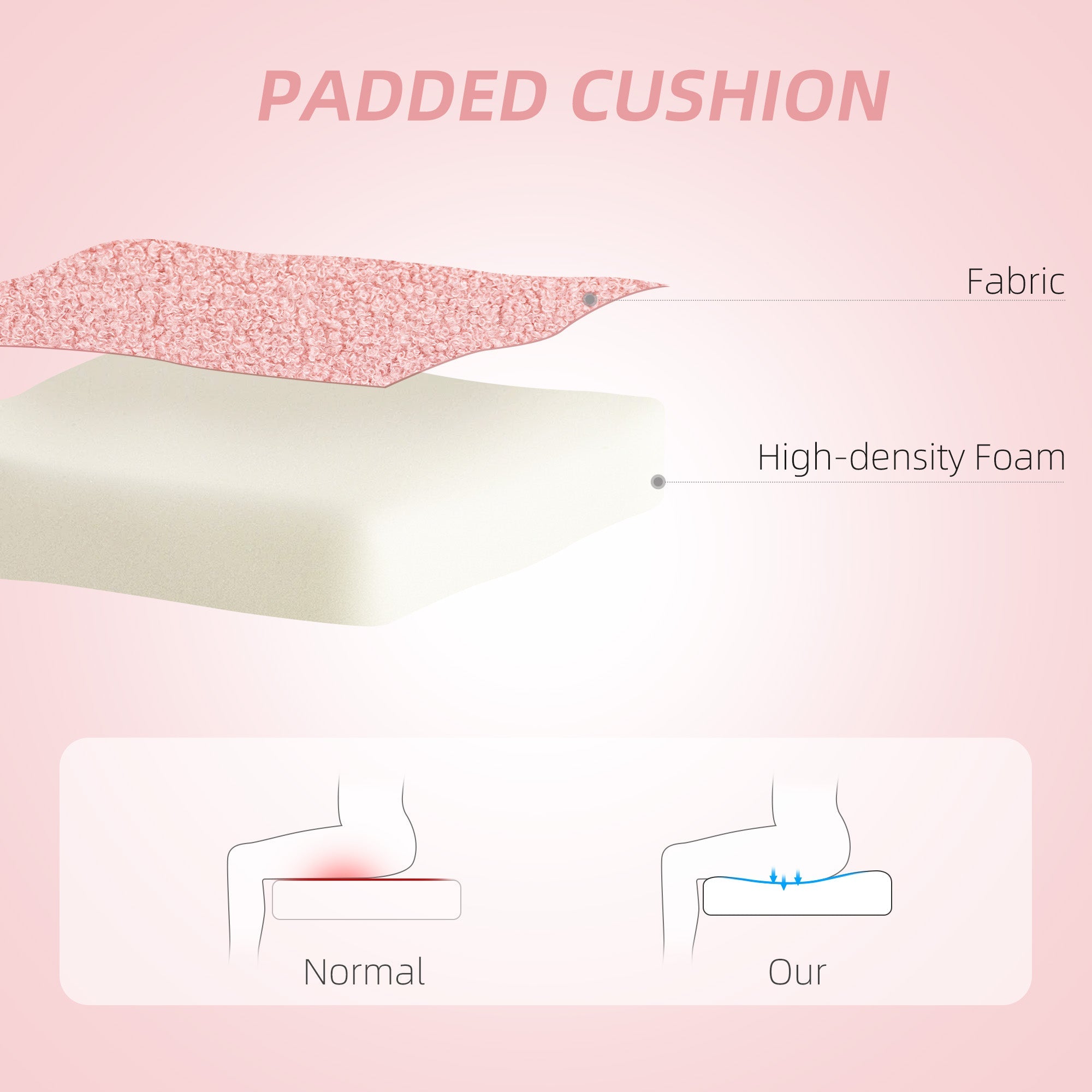 HOMCOM Armless Heart Computer Desk Chair, Teddy Fleece Swivel Office Chair, Makeup Vanity Chair with Height Adjustable, Wheels, for Home Study Bedroom, Pink