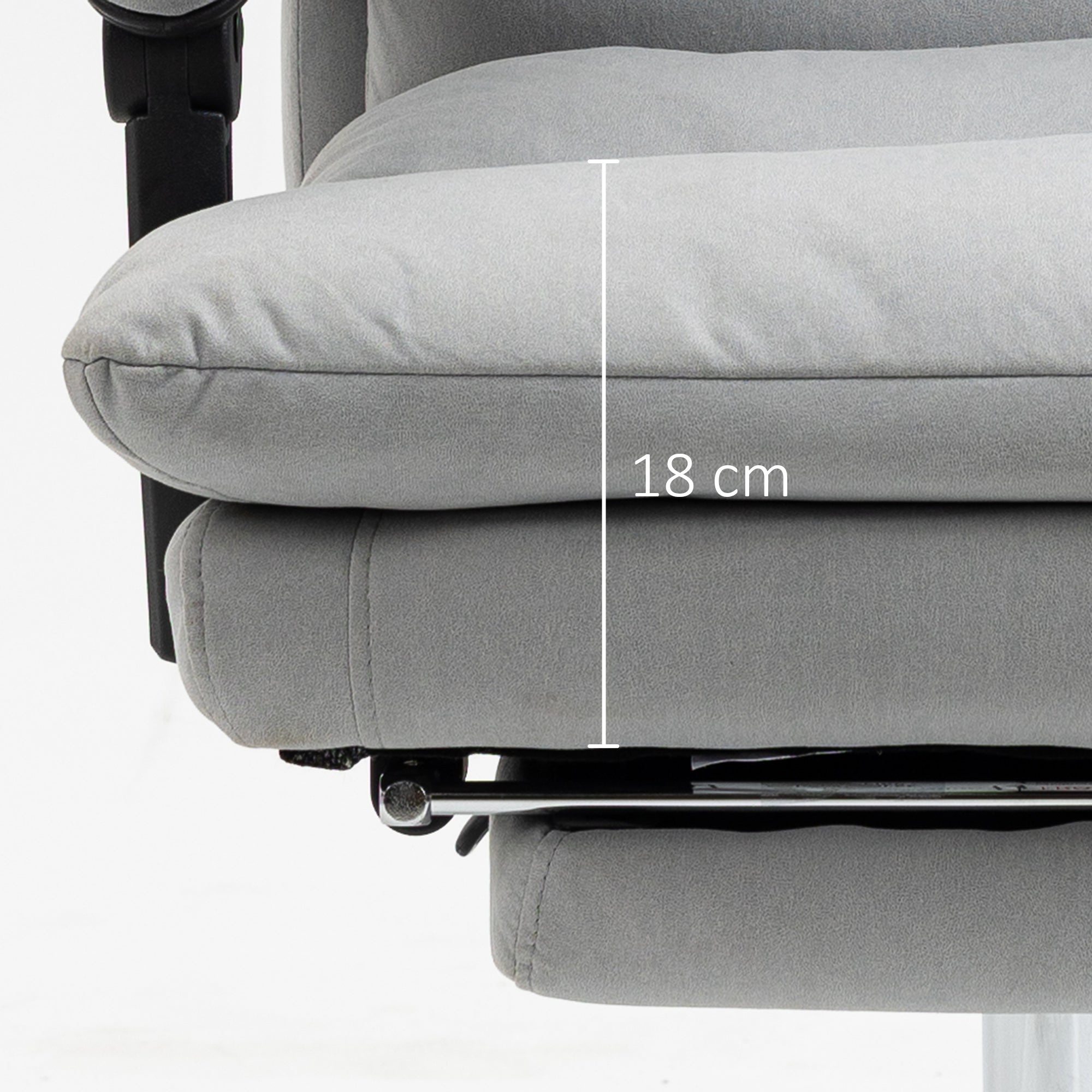 Vinsetto Office Chair, Ergonomic Desk Chair with 6-Point Vibration Massage and Back Heating, Microfibre Computer Gaming Chair with 135\'c2\'b0 Reclining Back and Footrest, Grey