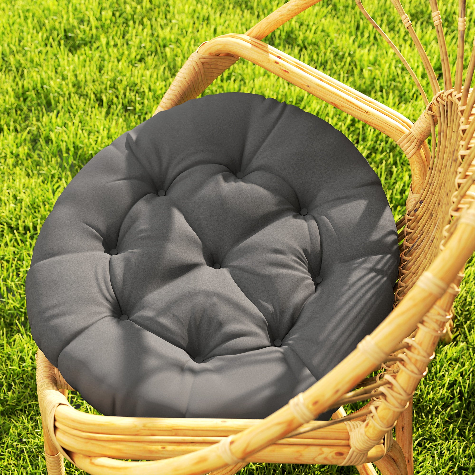 Outsunny Set of Two Φ60cm Outdoor Cushions - Dark Grey
