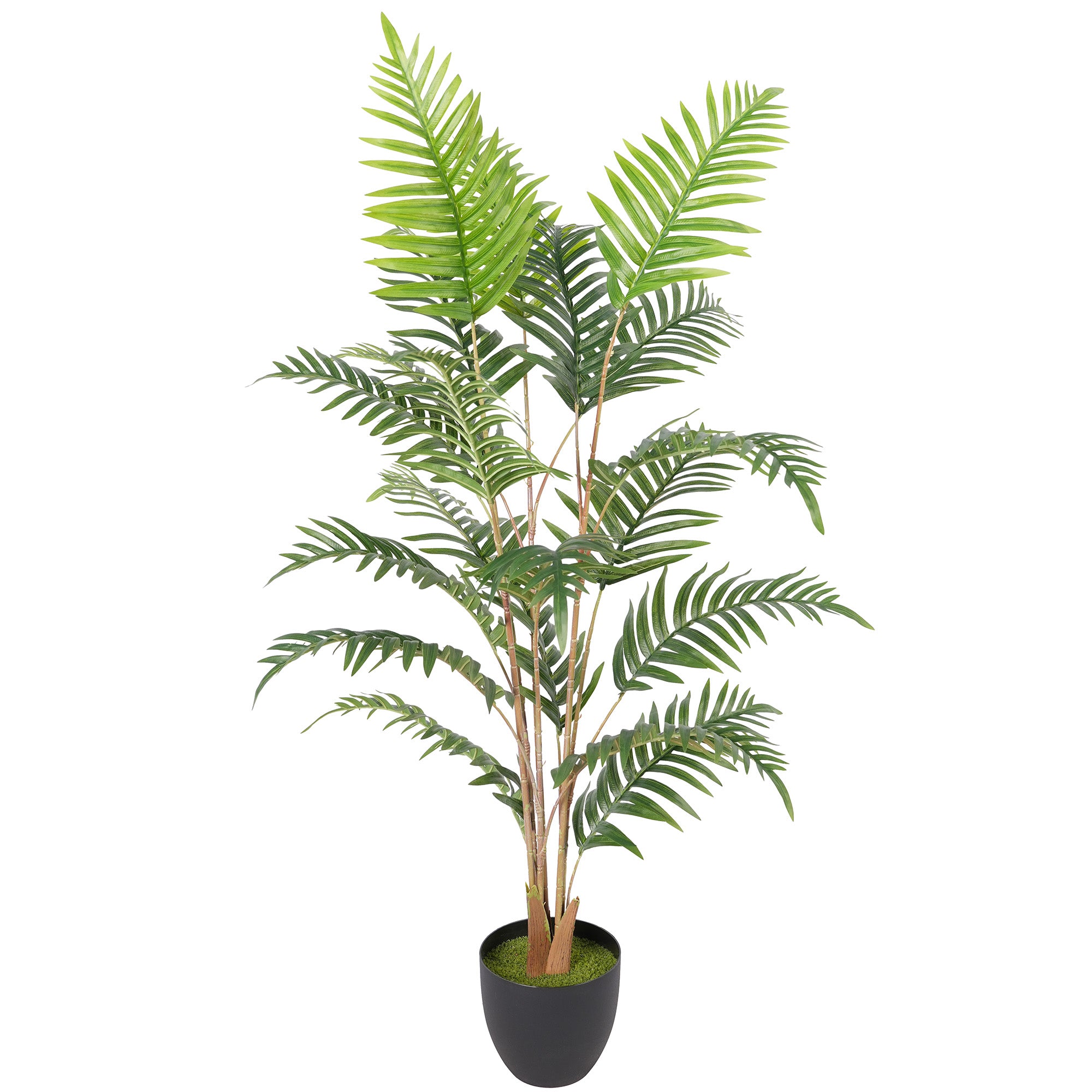 HOMCOM Artificial Fern Topiary Tree, Realistic Artificial Plant in Cement Pot, Fake Plant, 120cm
