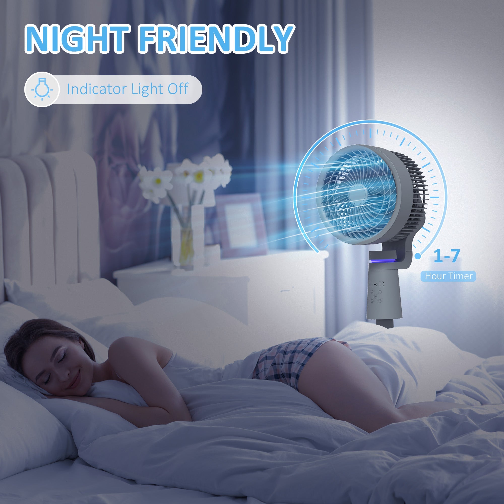 HOMCOM Pedestal Air Circulation Fan with Oscillating, Light Off, Grey
