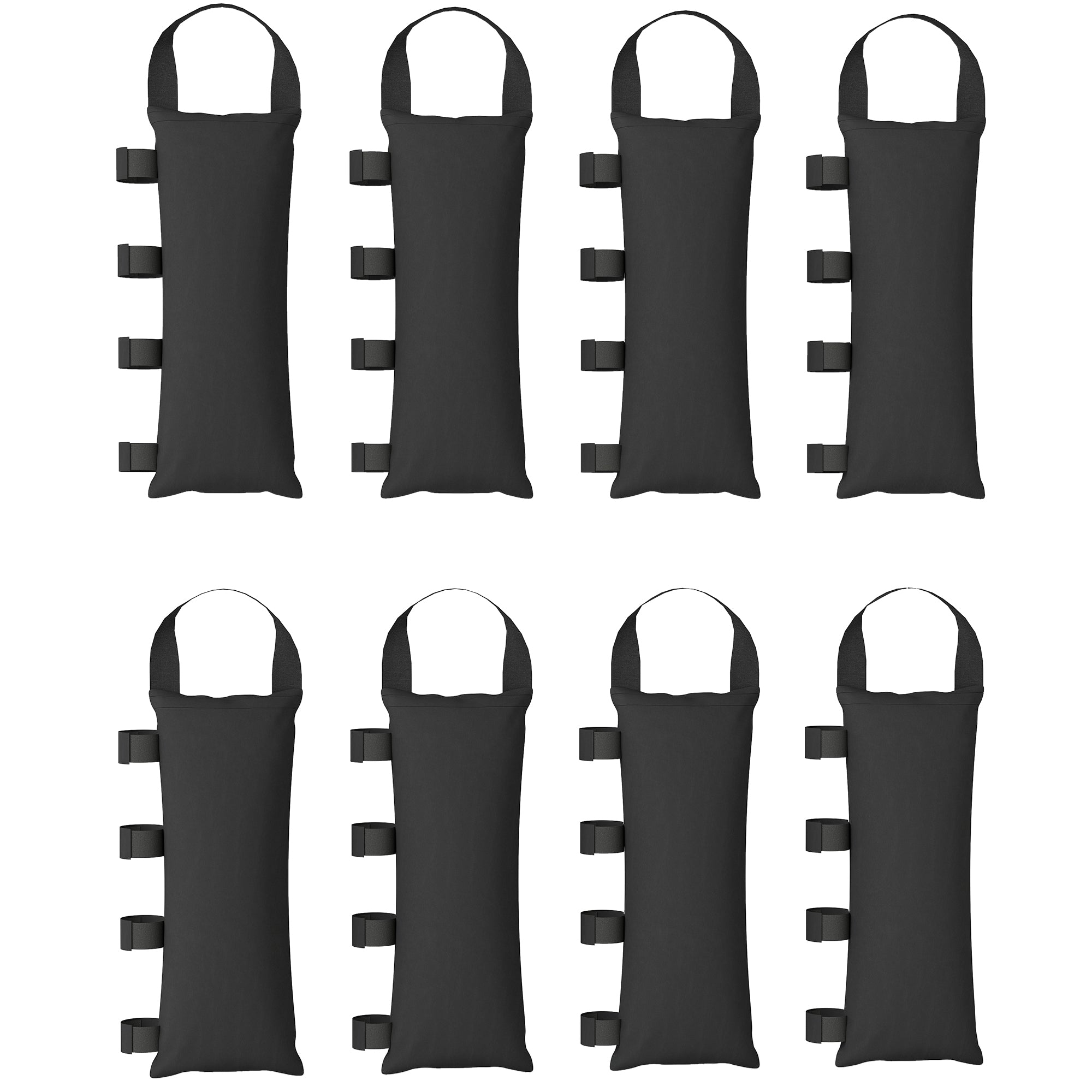 Outsunny 8 Pack Gazebo Sand Weights Bags, 40 kg 600D Heavy Duty Sand Bags Sandbags for Canopy Tent Legs, Without Sand, Black