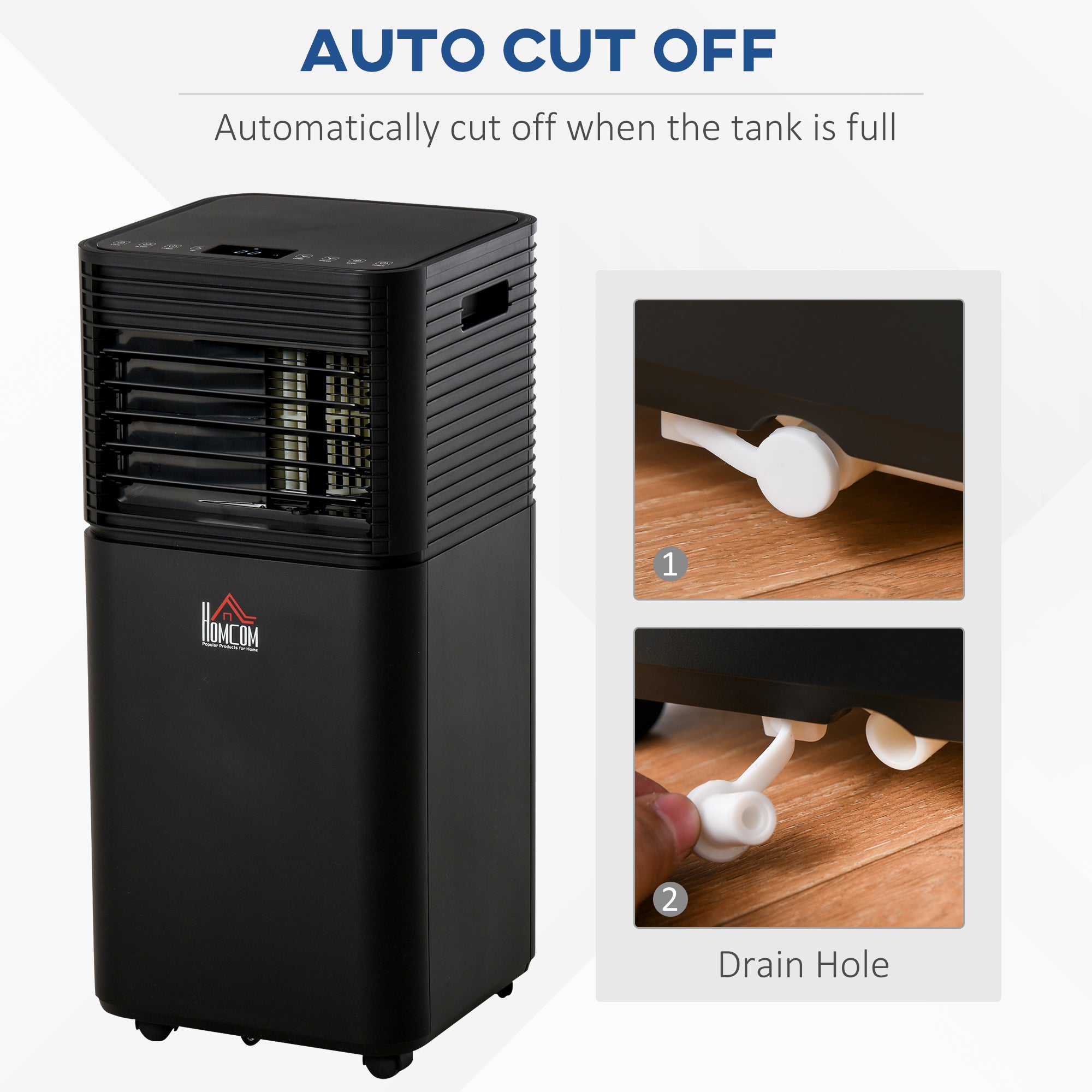 HOMCOM 8000 BTU 4-In-1 Portable Air Conditioner Unit Cooling Dehumidifying Ventilating for Room up to 15m², with Fan, Remote, 24H Timer, Window Mount Kit, R290, A Energy Efficiency