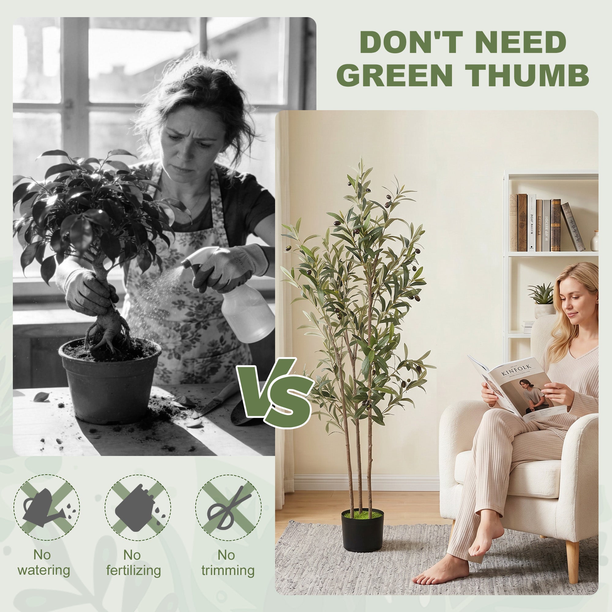 HOMCOM Decorative Artificial Plant, 148 cm Silk Olive Tree with 553 Leaves in Cement Pot, Fake Plant