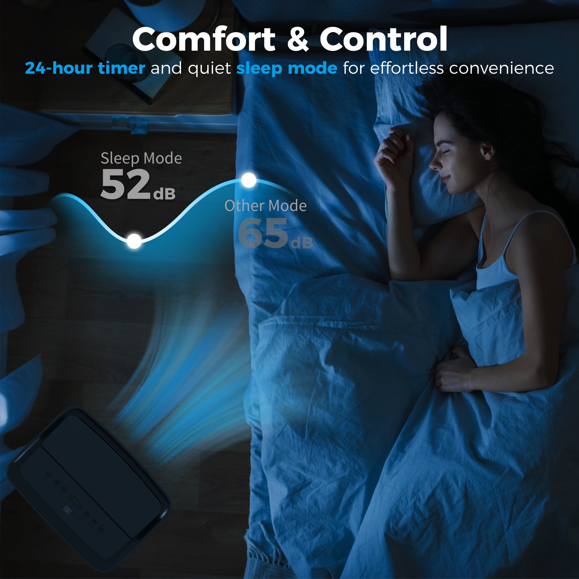 HOMCOM Portable Air Conditioner 12000 BTU, 4-in-1 Air Conditioning Unit, Dehumidifier, Cooling, Fan, Sleep Mode with 2 Speeds
