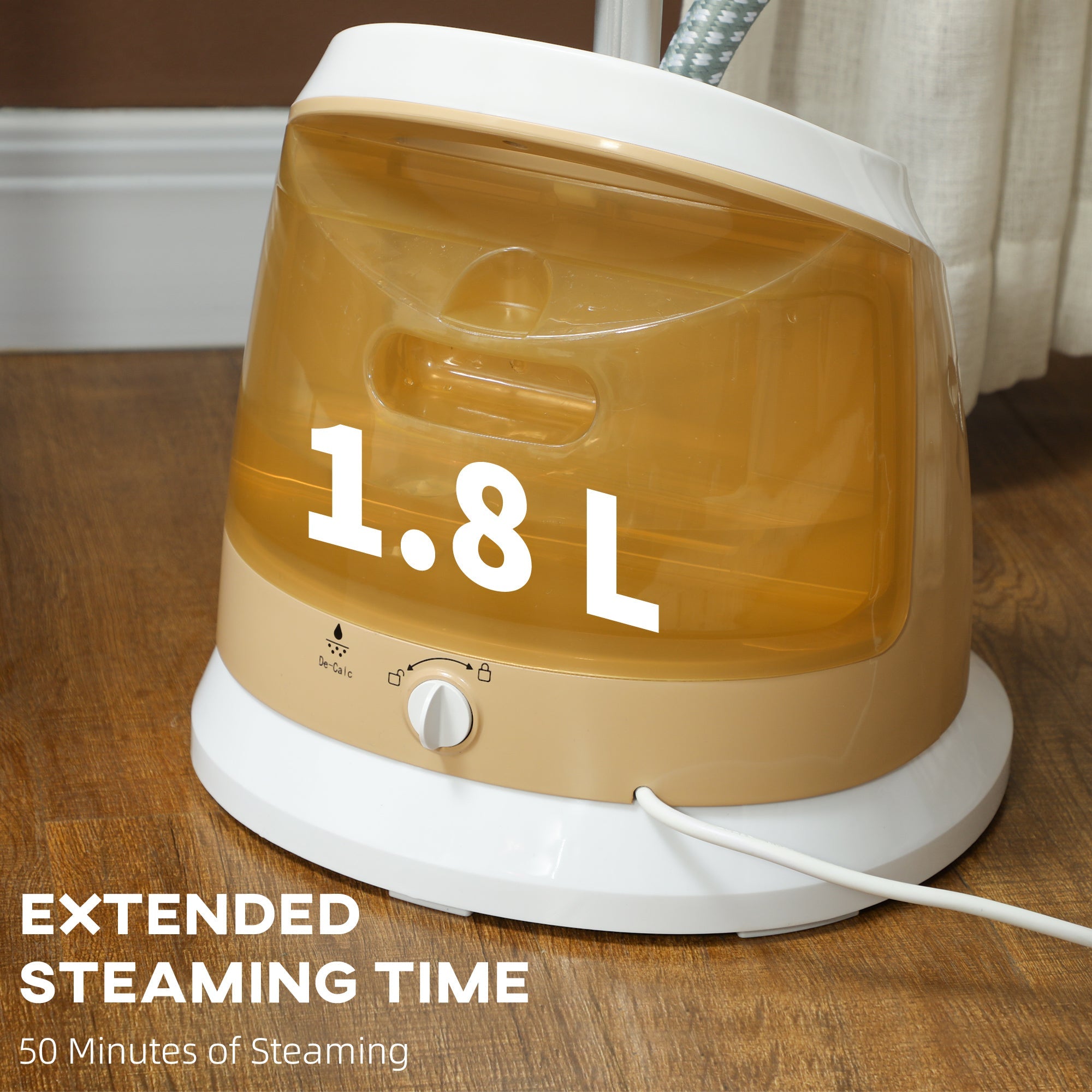 HOMCOM 1800W Standing Clothes Steamer, with Accessories - Grey